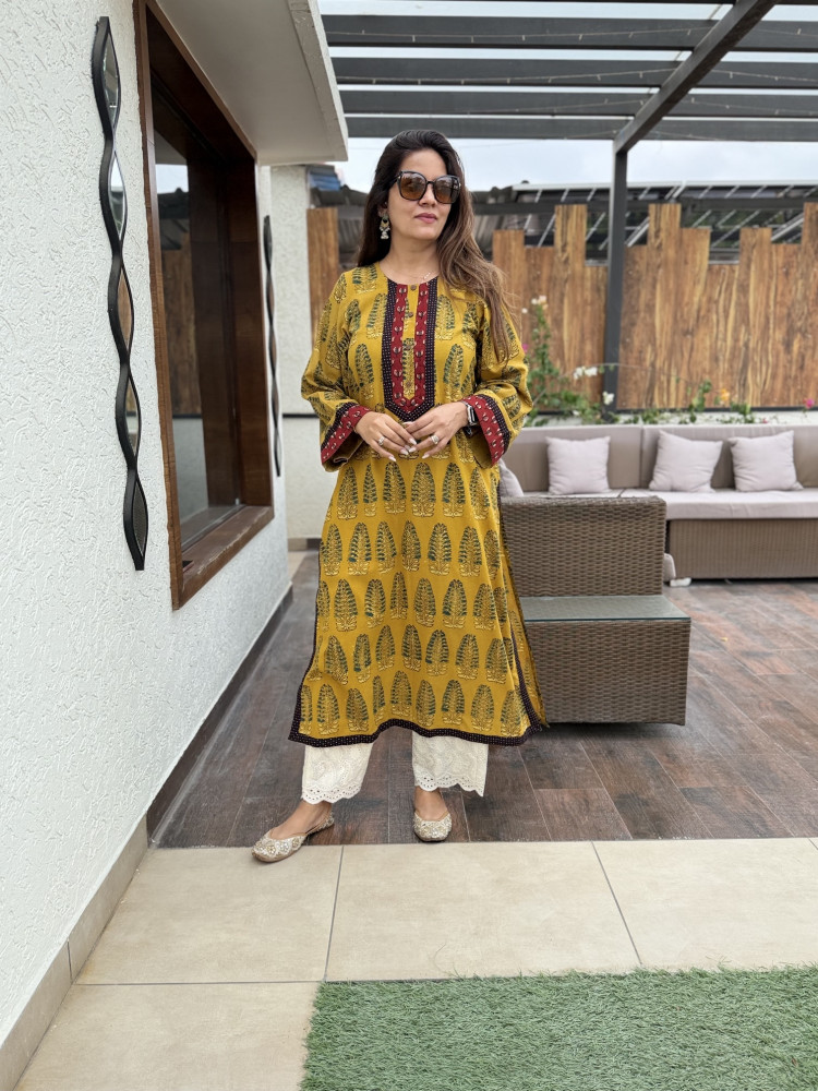 Image of Kesariya Cotton Kurta