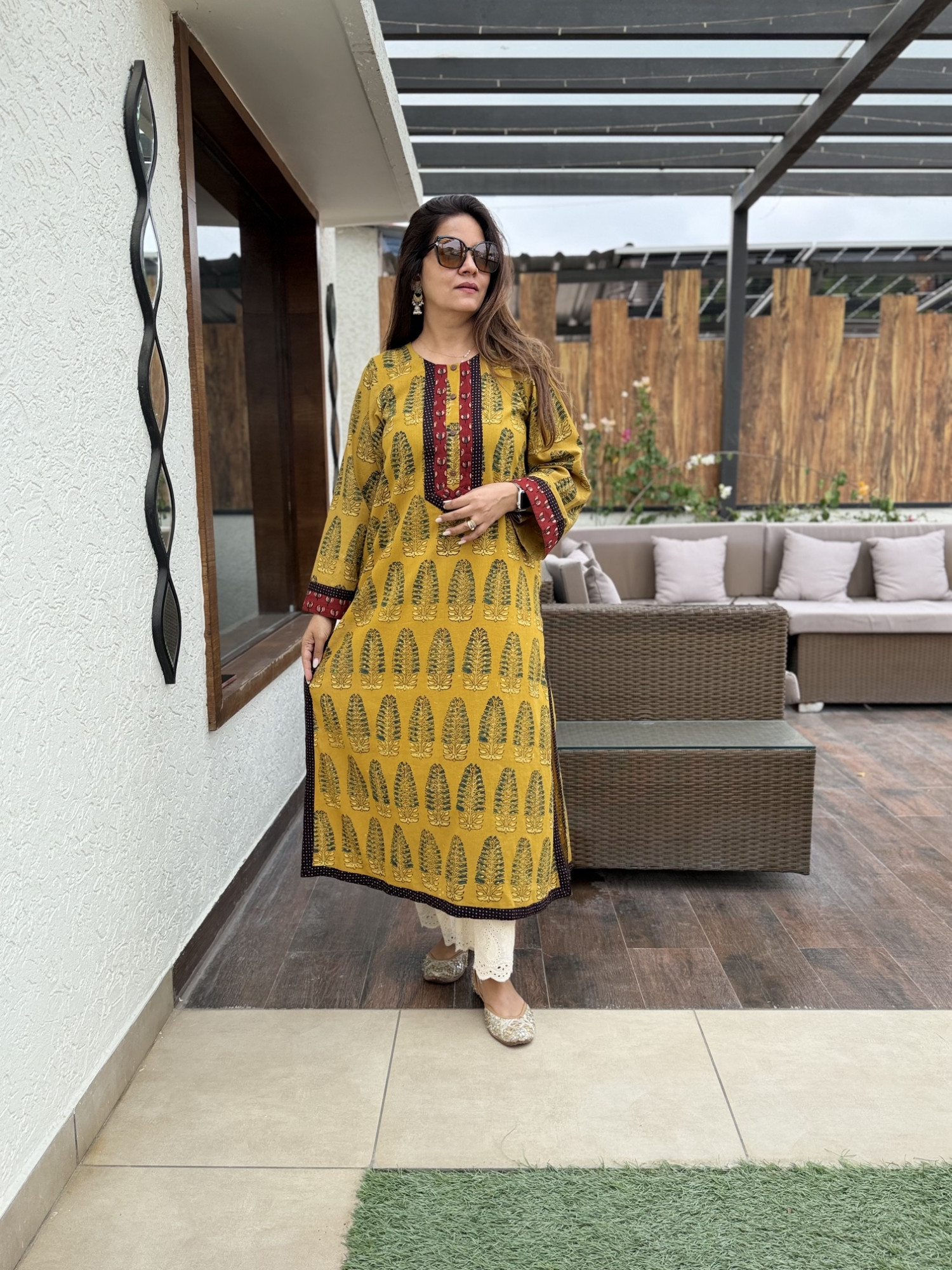 Kesariya Cotton Kurta