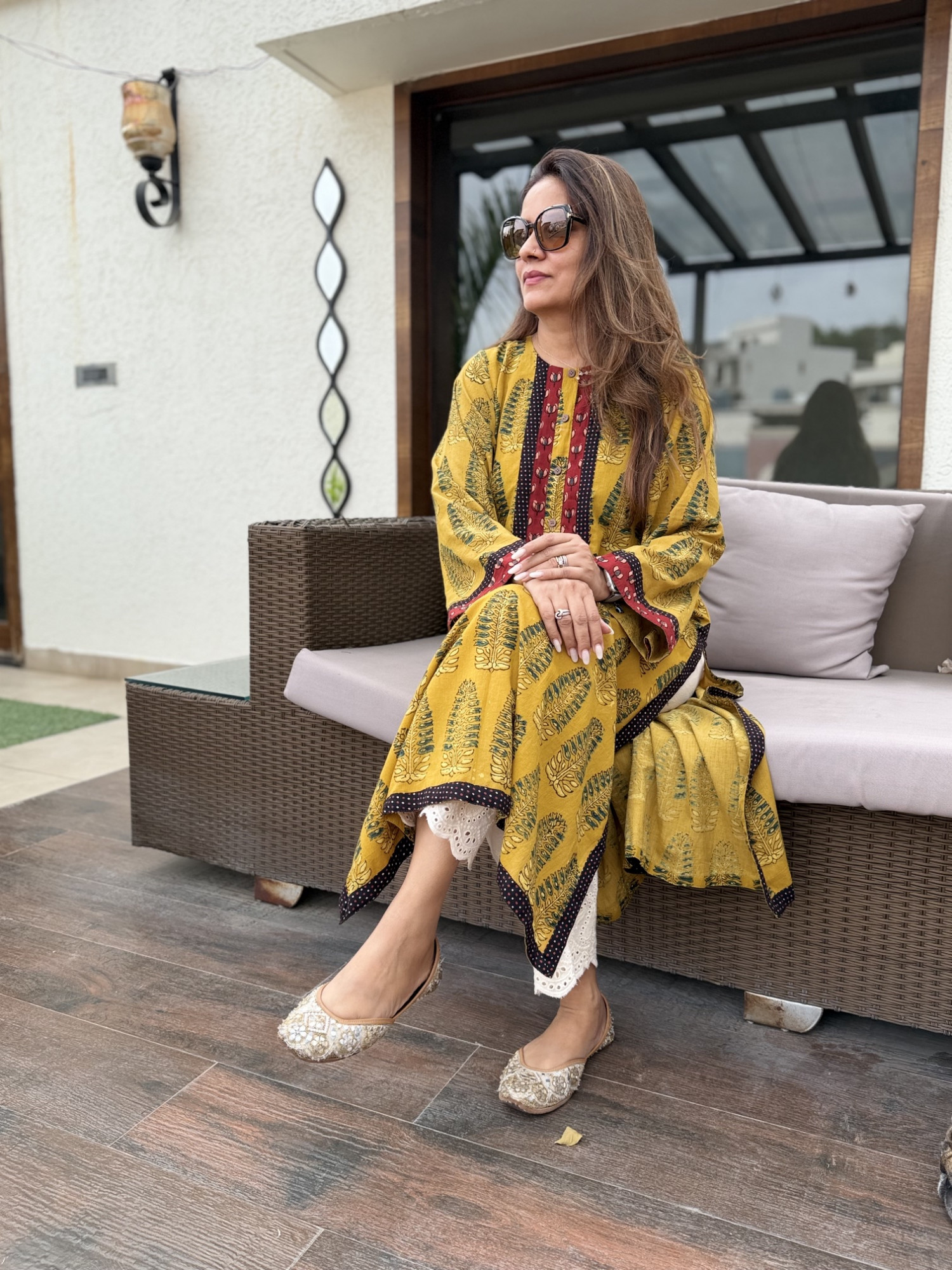 Kesariya Cotton Kurta