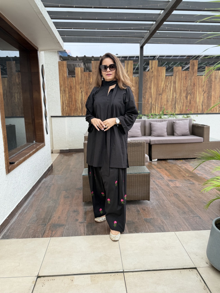 Image of Imperial Black Cotton Co-ord Set