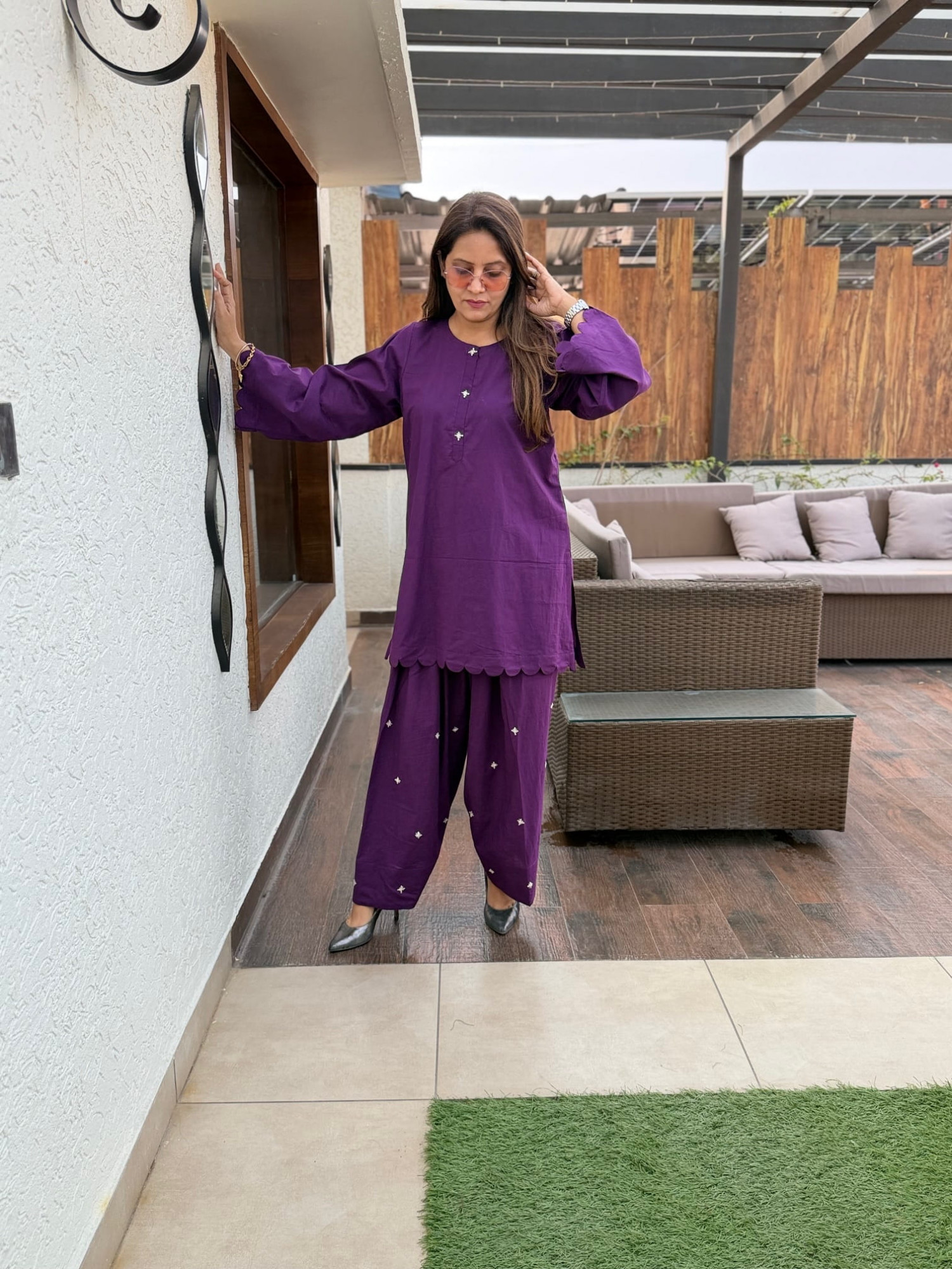 Embroidered Cotton Suit