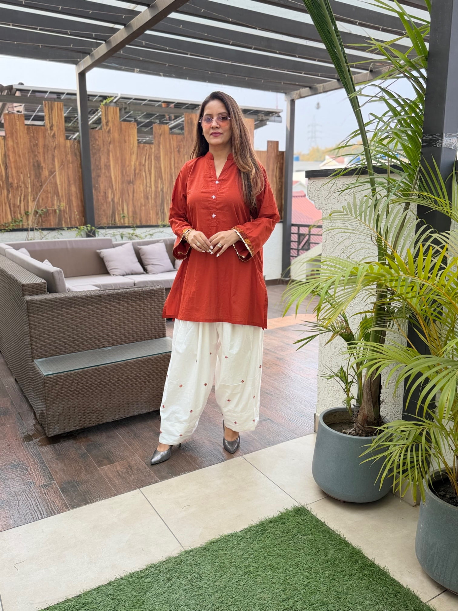 Embroidered Cotton Suit