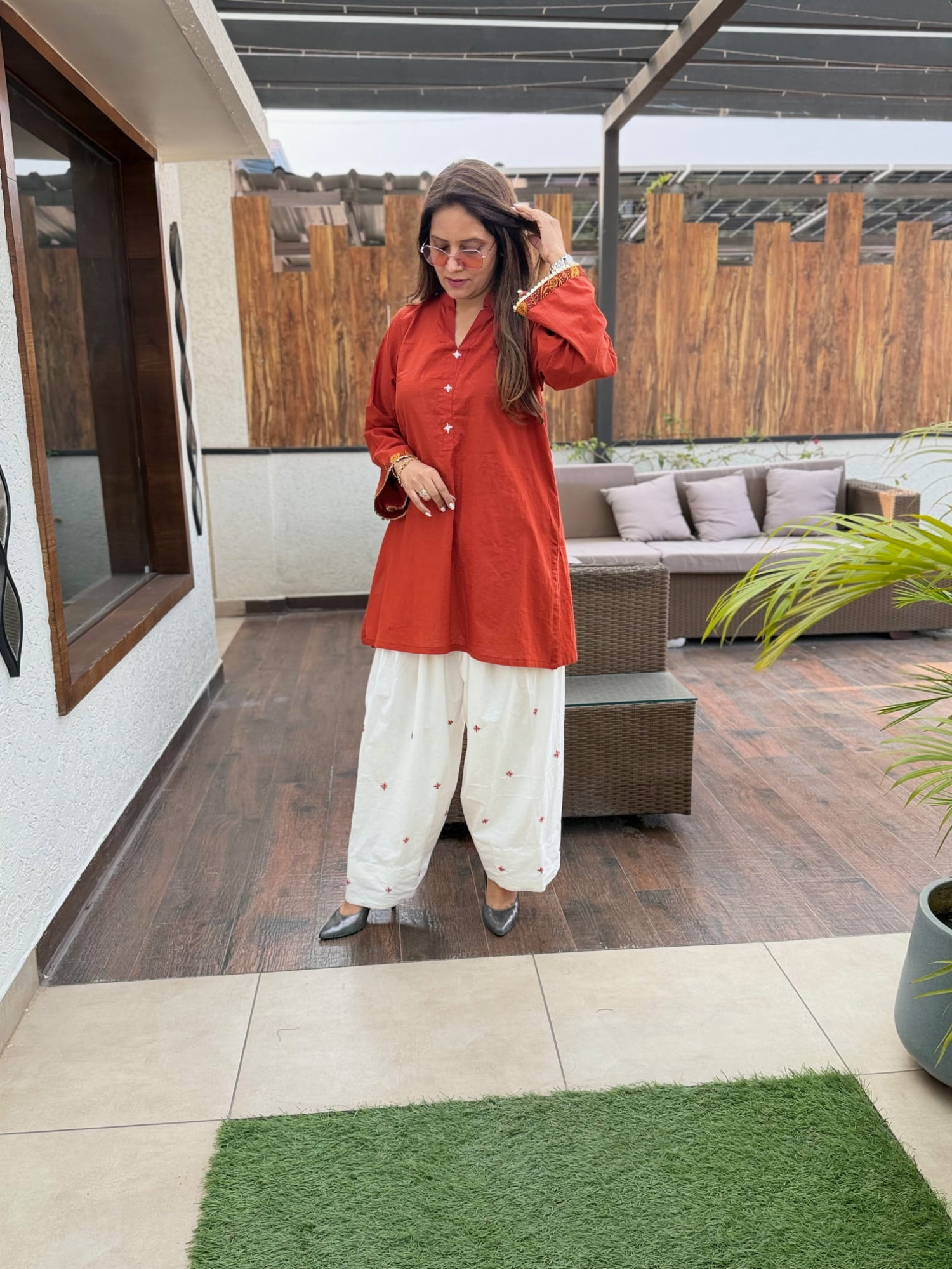 Embroidered Cotton Suit