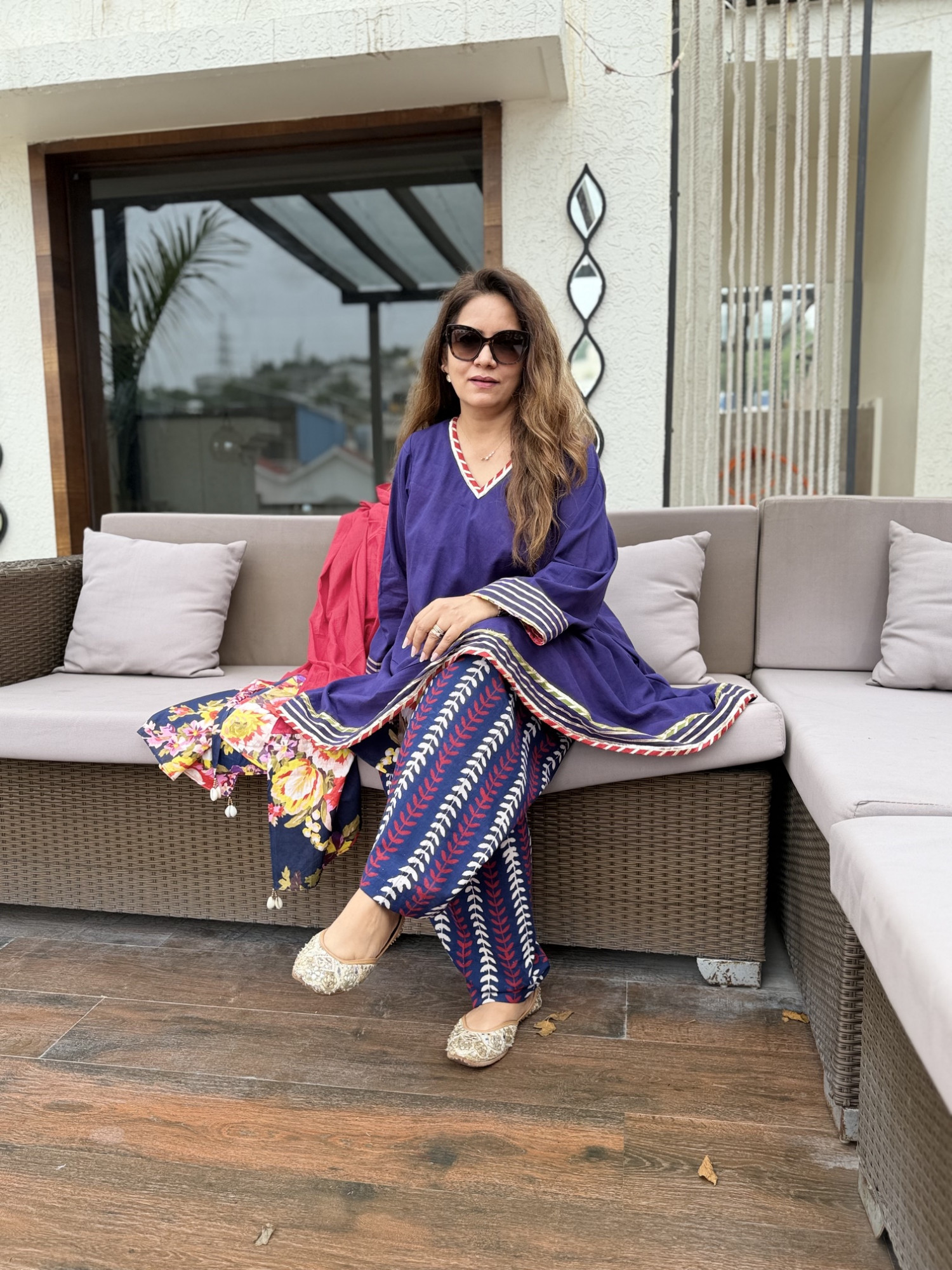 Indigo Elegence Cotton Suit