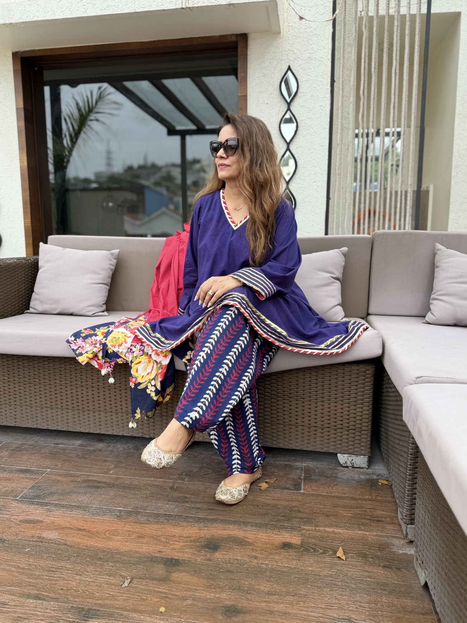 Indigo Elegence Cotton Suit
