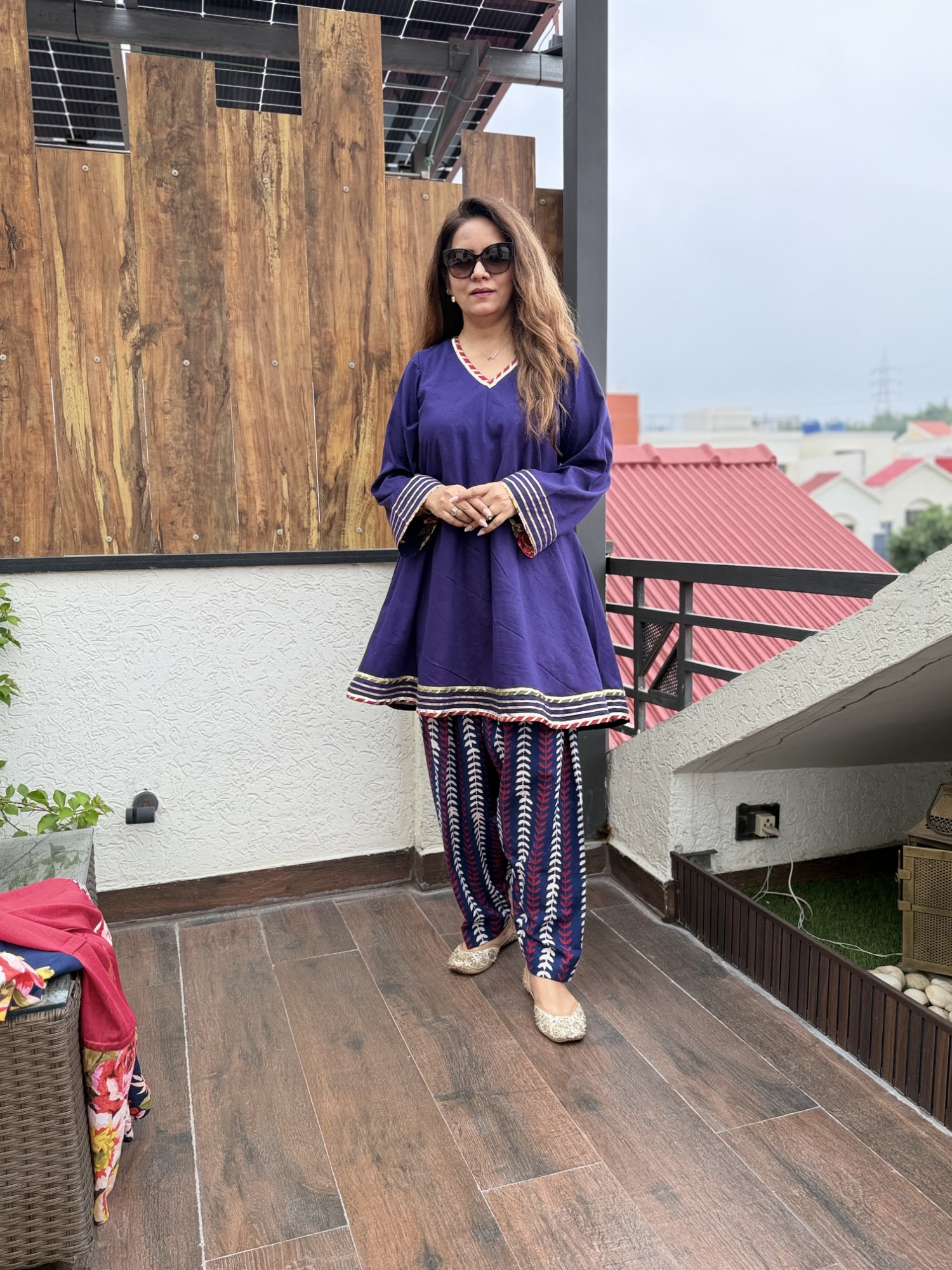 Indigo Elegence Cotton Suit