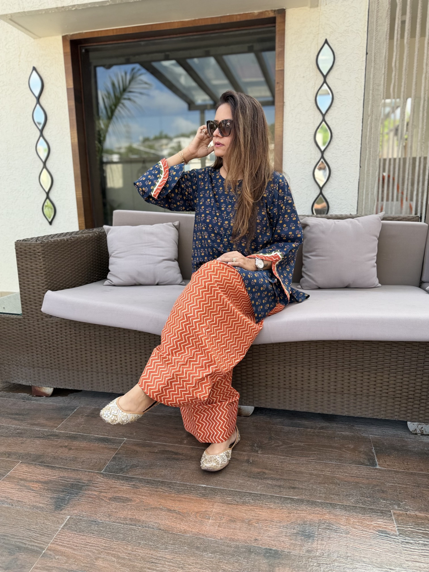Citrus Bloom Cotton Suit