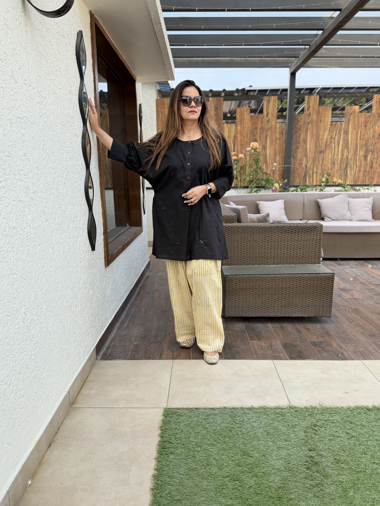 Classic Black Cotton Suit