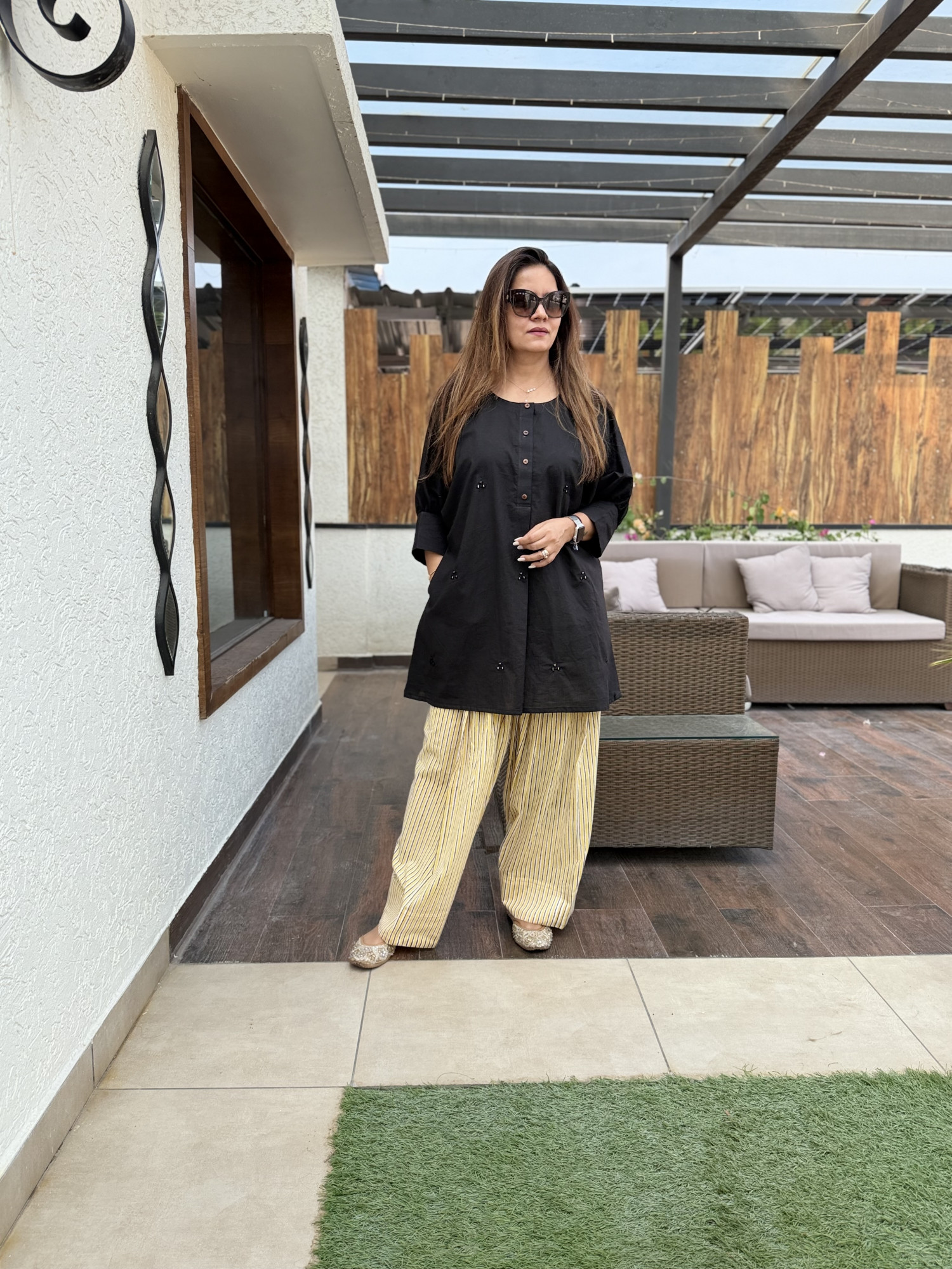 Classic Black Cotton Suit