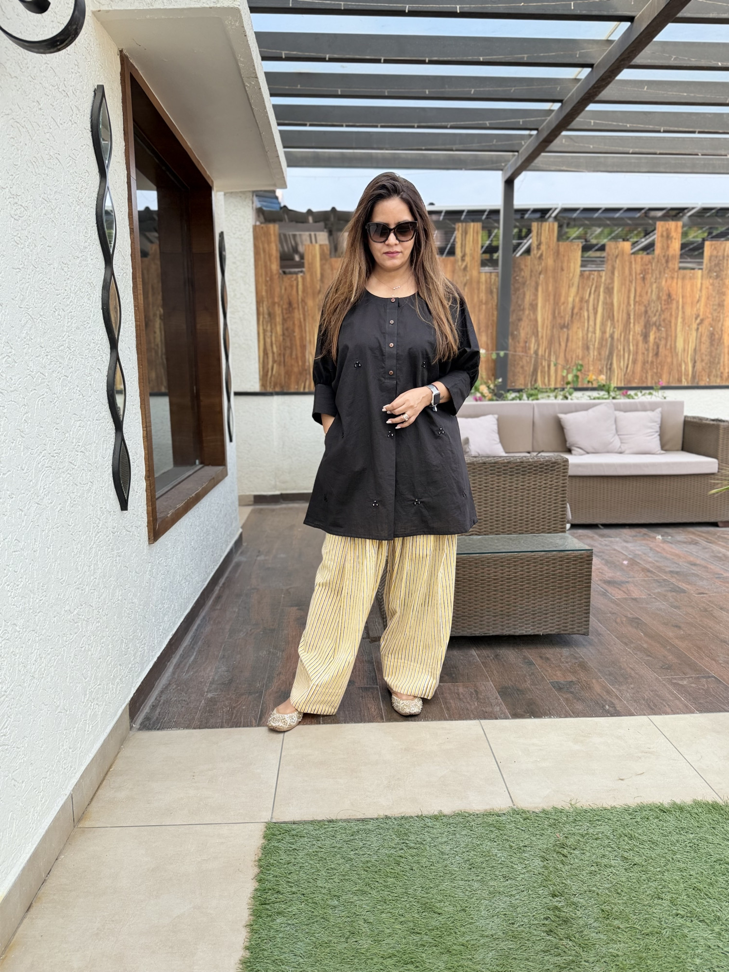 Classic Black Cotton Suit