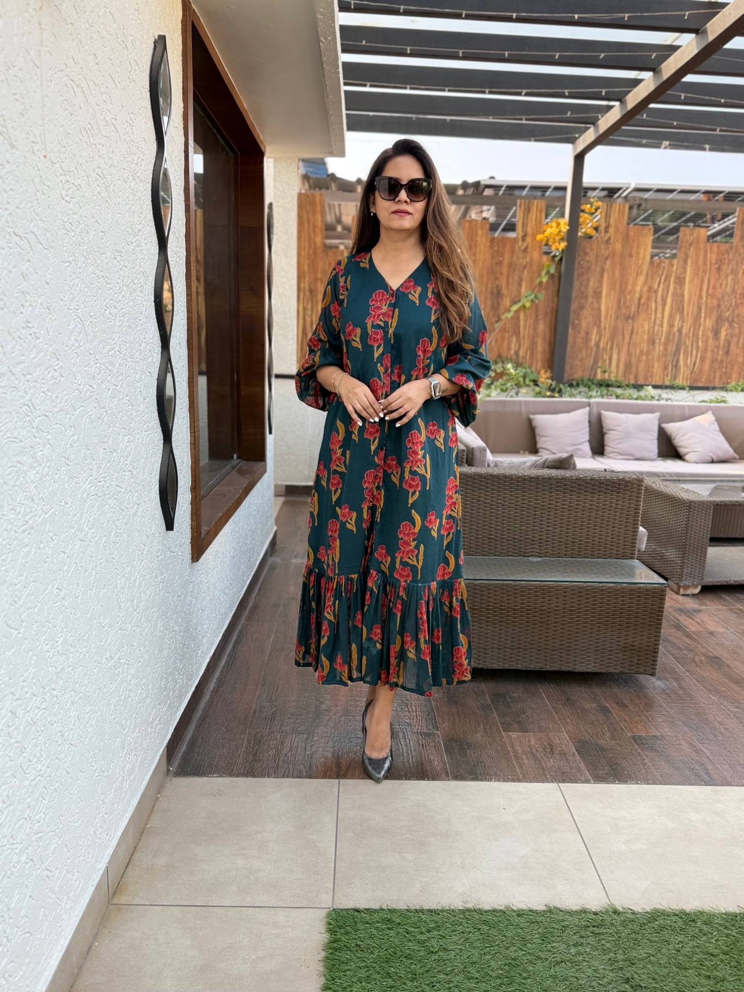 Amaya Cotton Floral Dress