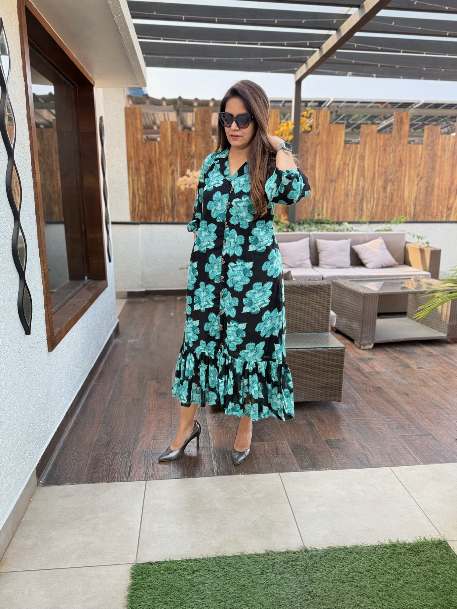 Elina Cotton Floral Dress