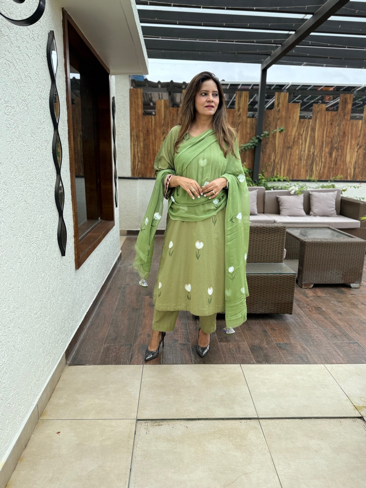 Eshani Cotton Hand Painted Suit