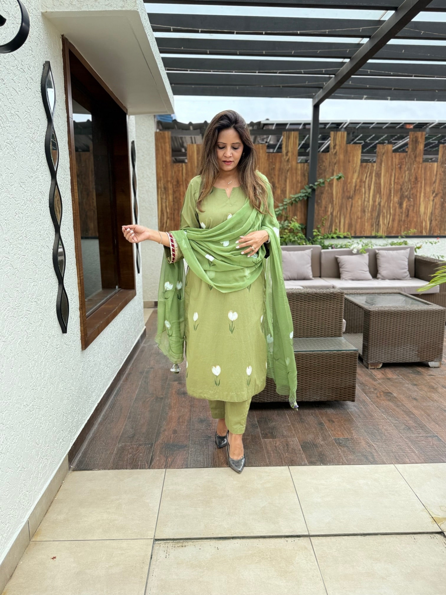 Eshani Cotton Hand Painted Suit