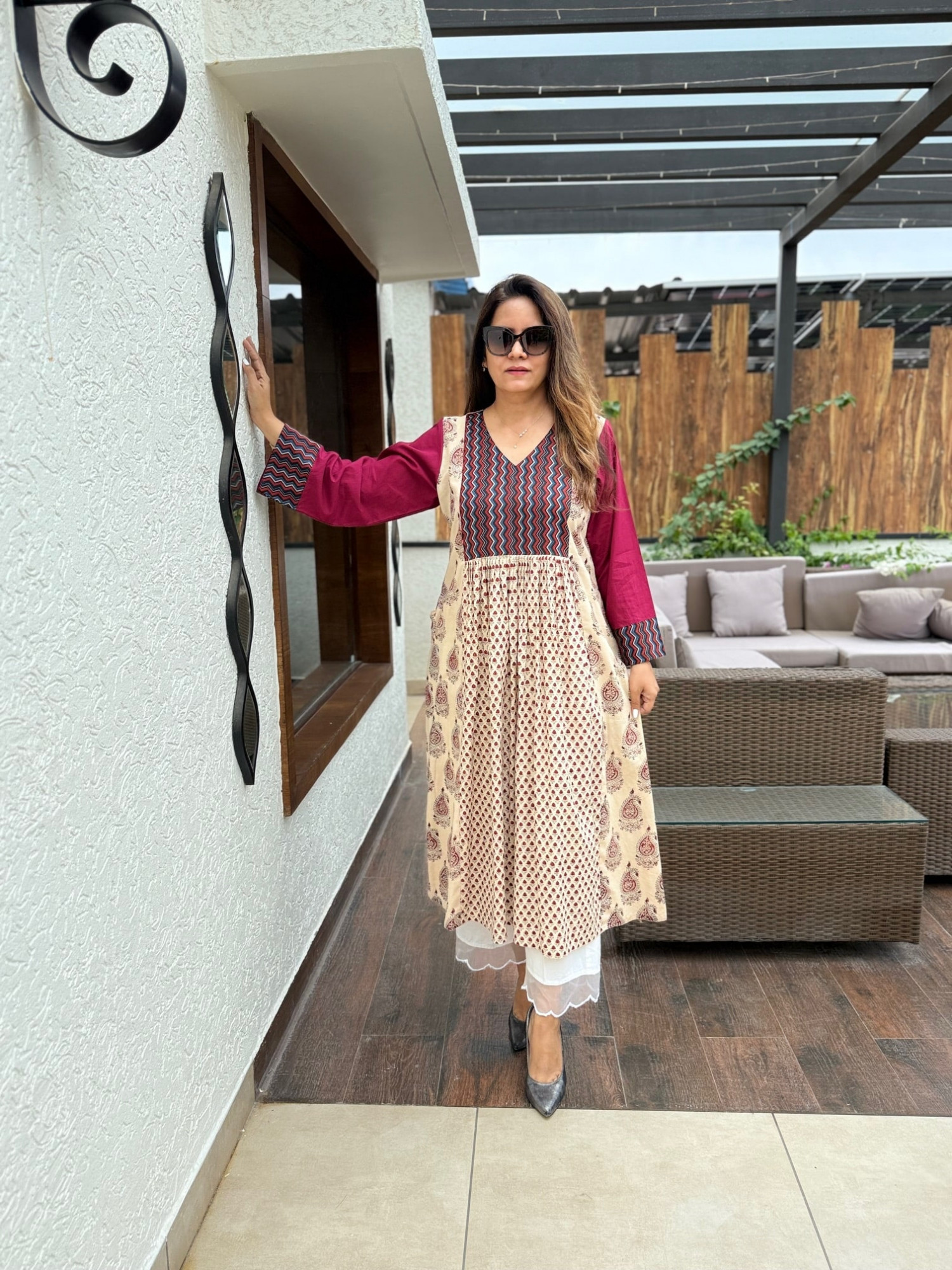 Siyara Cotton Kurta