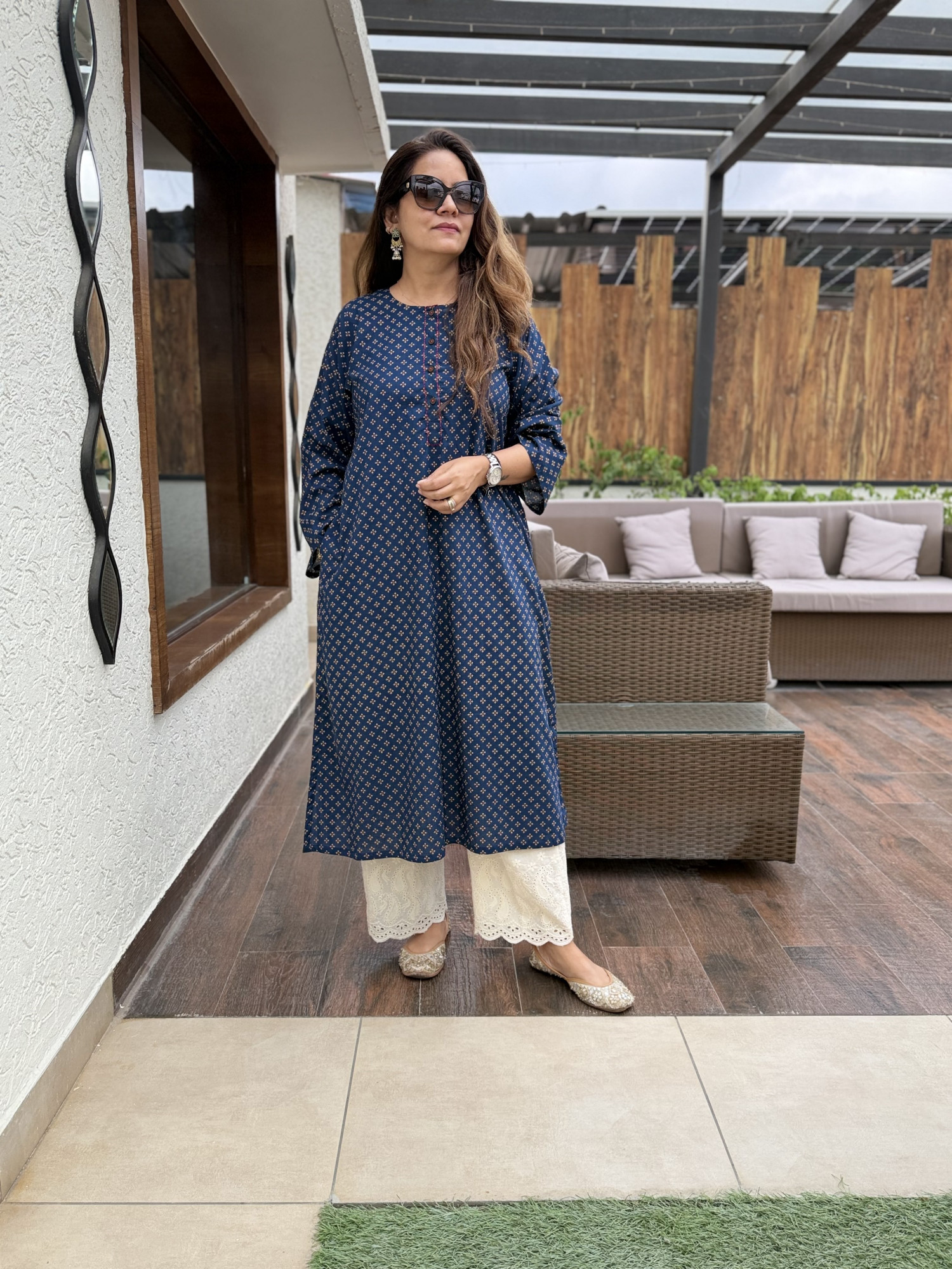 Blueberry Cotton Kurta