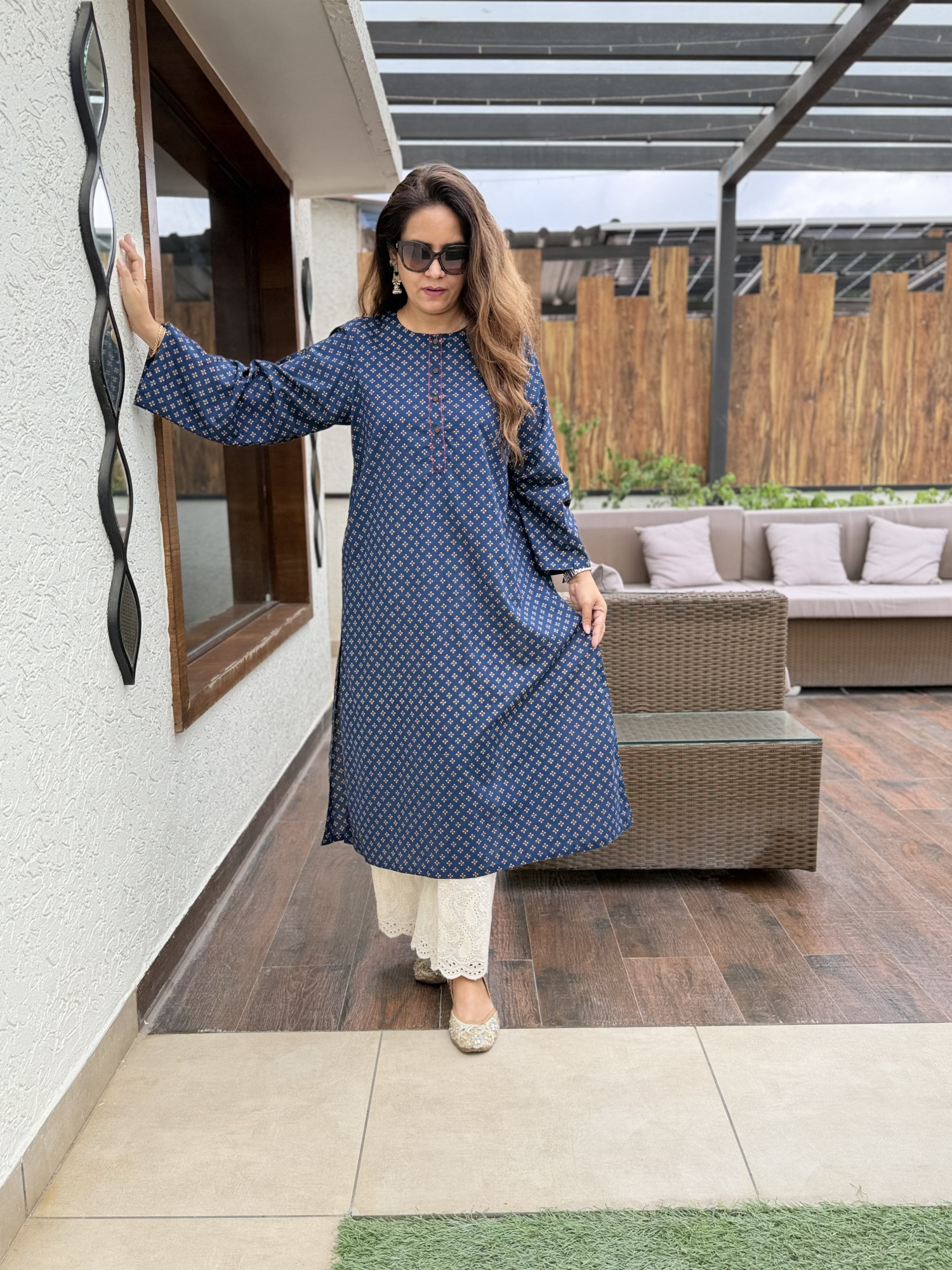 Blueberry Cotton Kurta