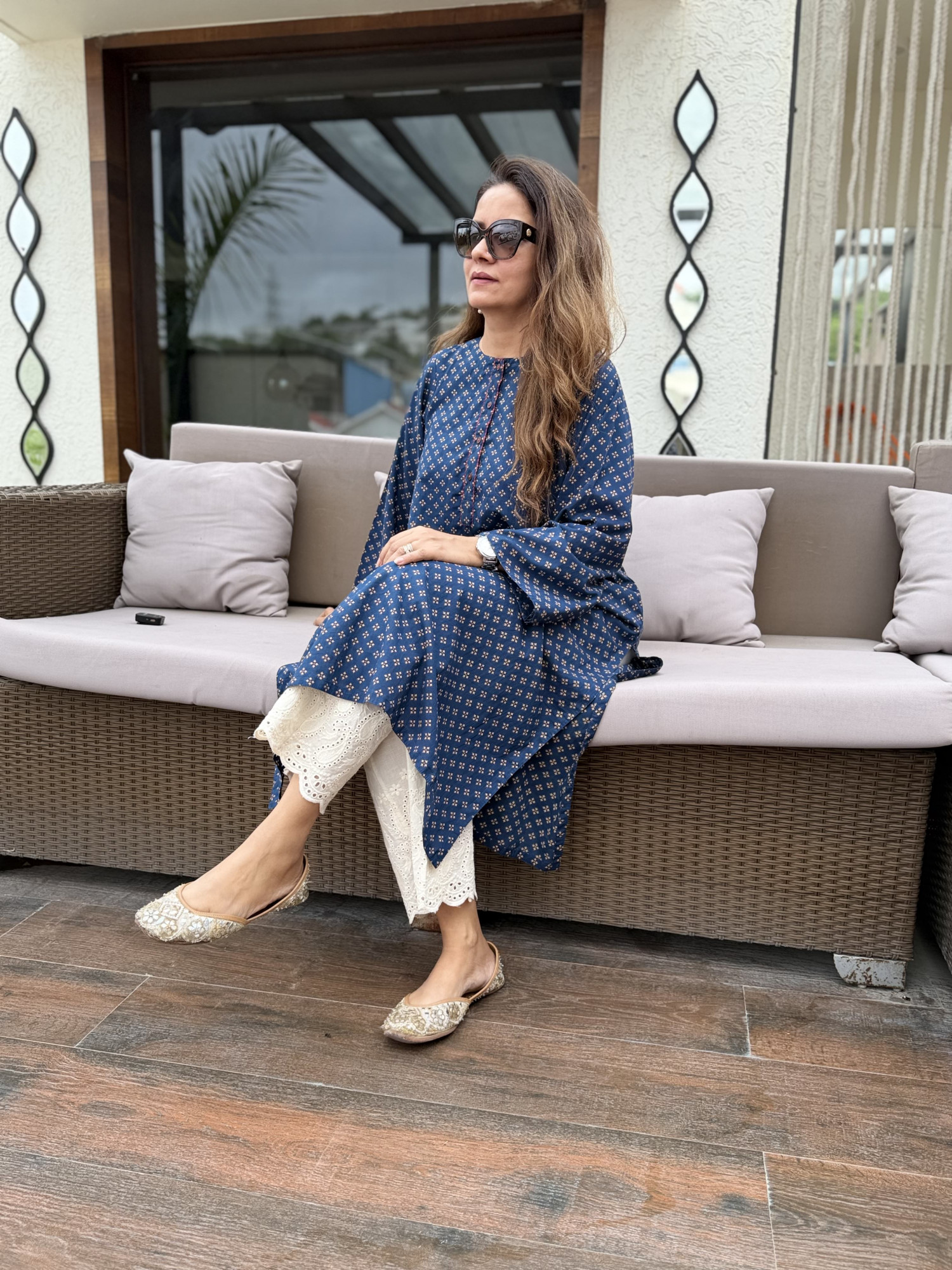 Blueberry Cotton Kurta