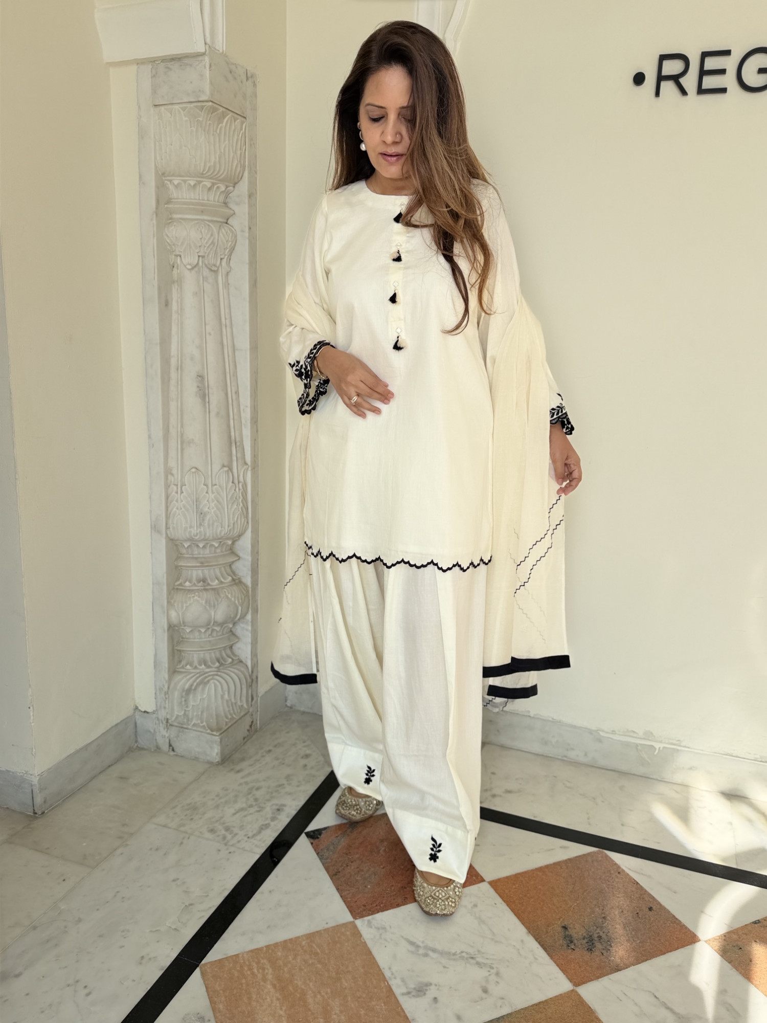 Ivory Grace Farshi Suit