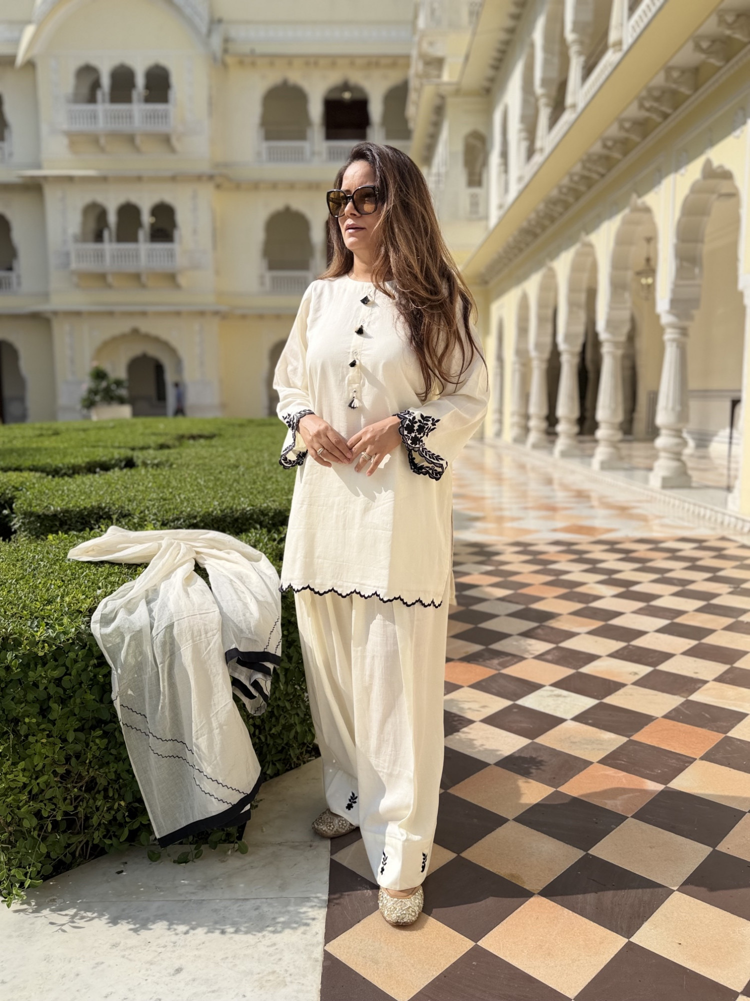 Ivory Grace Farshi Suit