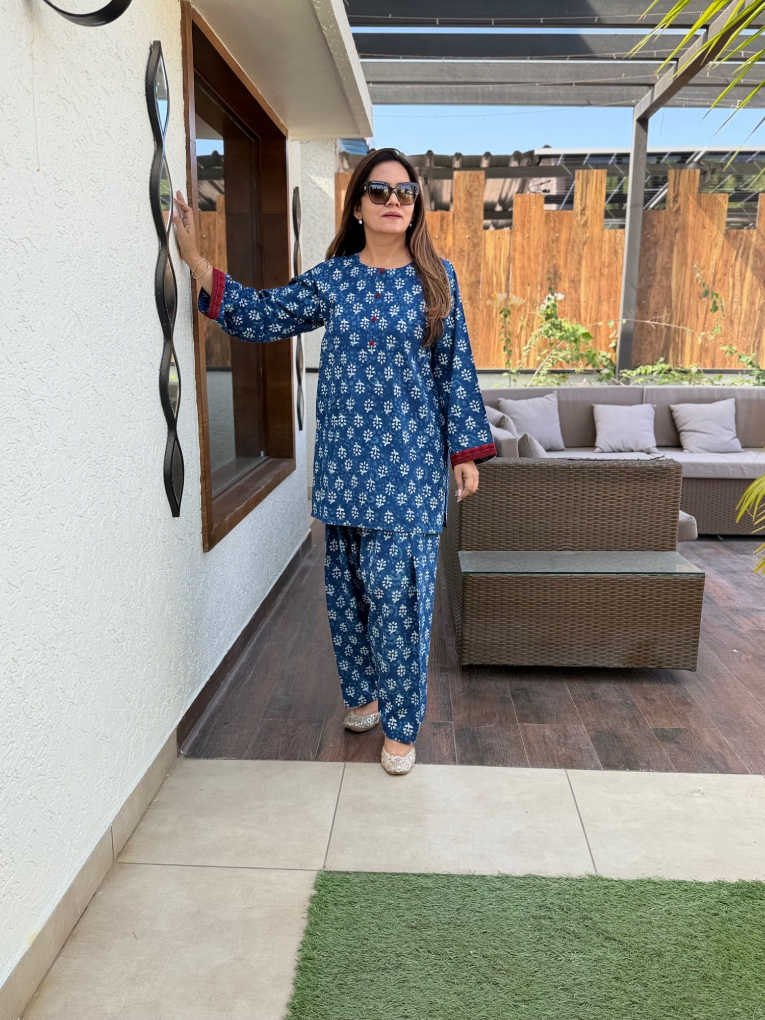 Indigo Cotton Co-ord Set