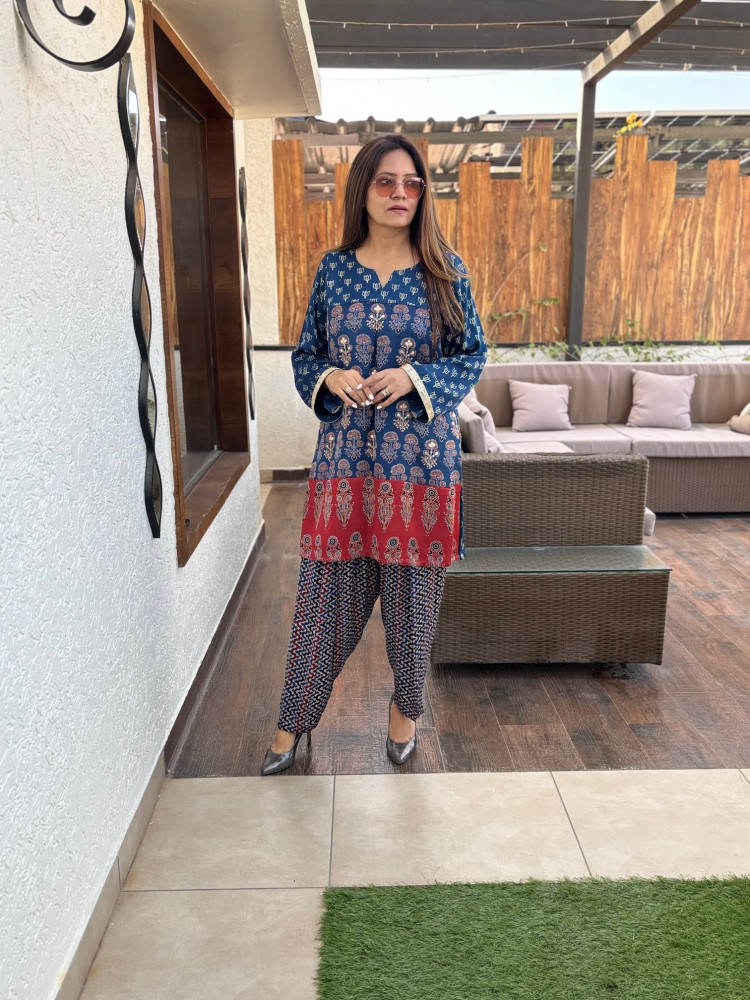 Image of Usha Modal Silk Suit