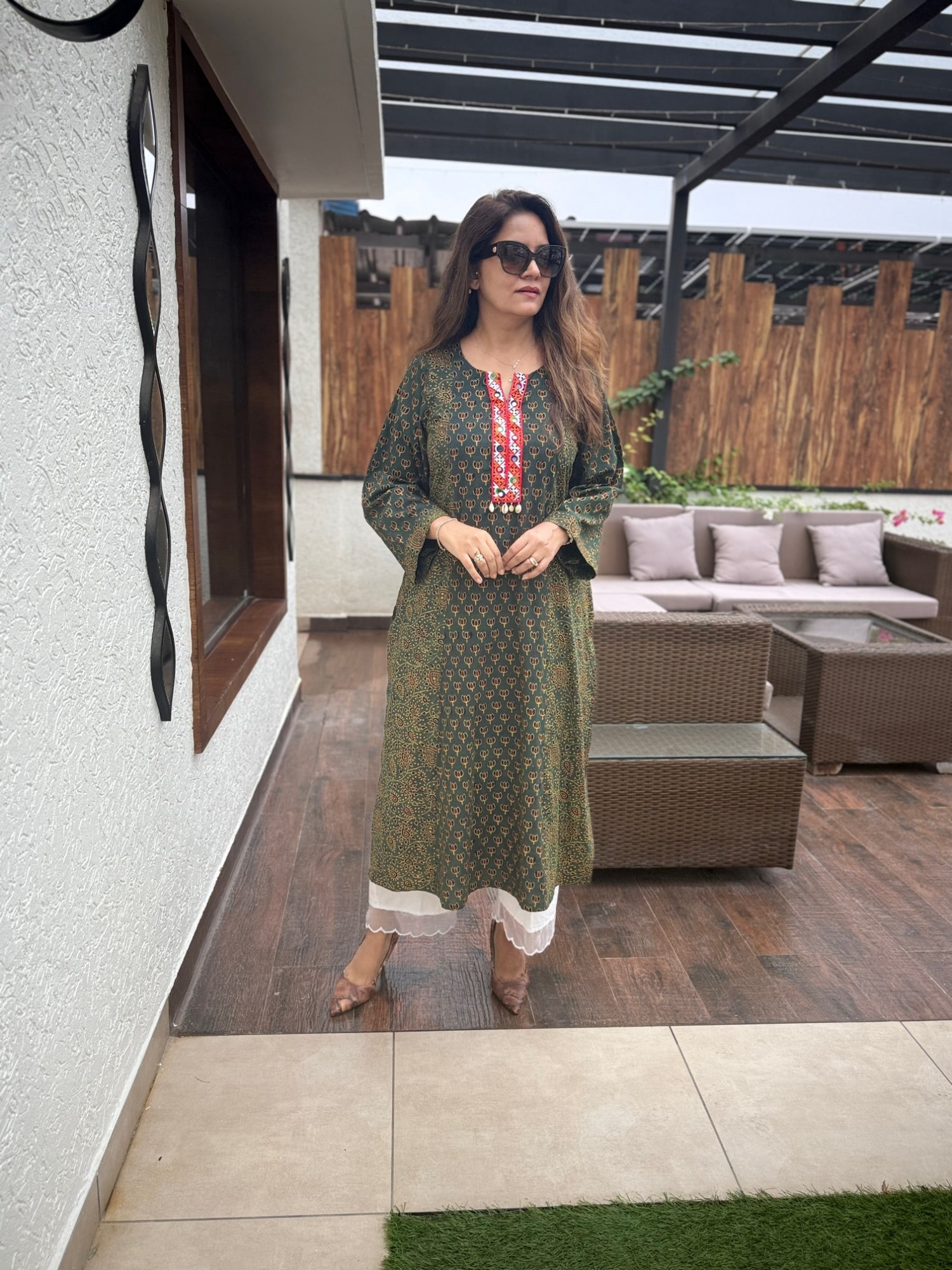 Vaishali Ajrakh Kurta