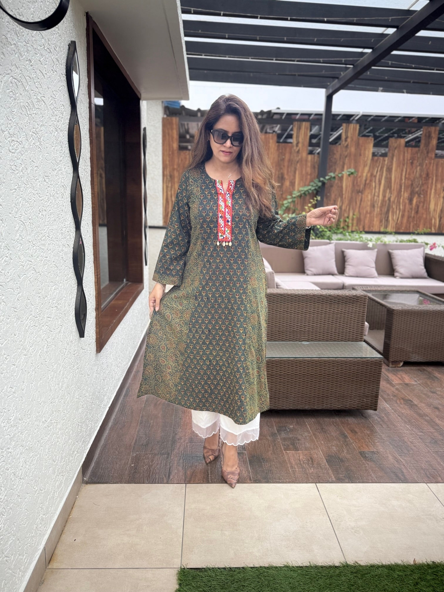 Vaishali Ajrakh Kurta
