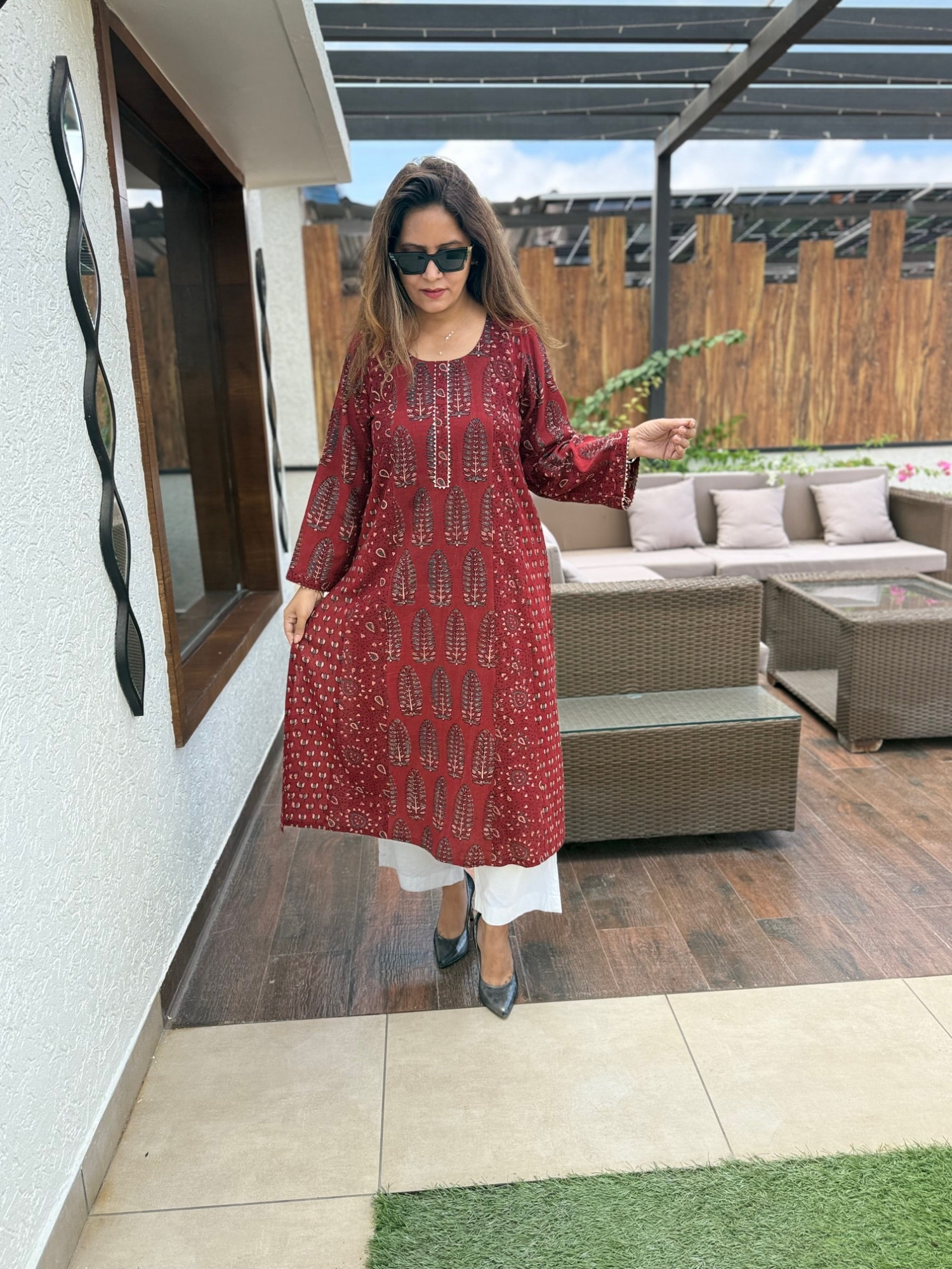 Amisha Ajrakh Kurta