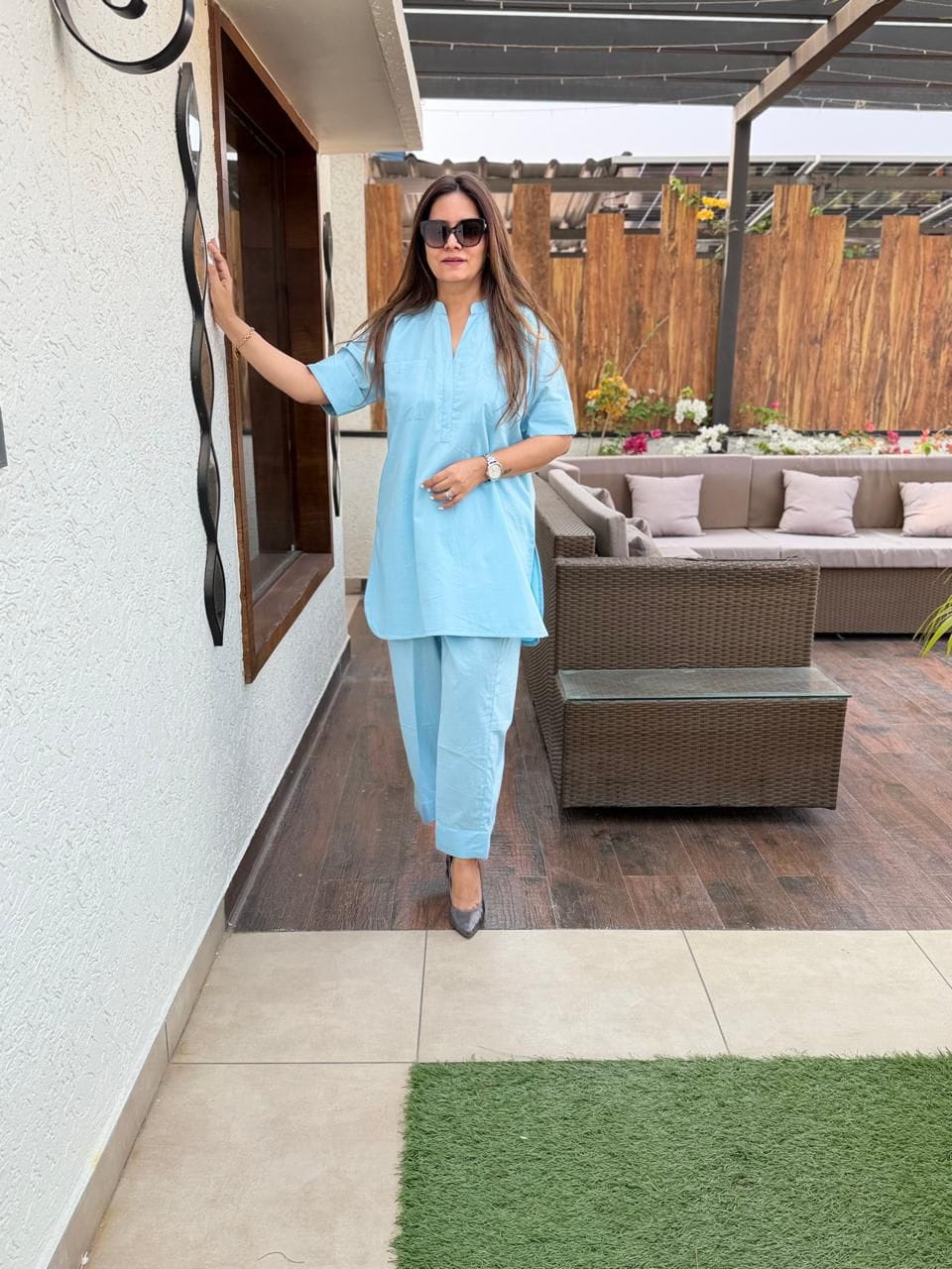 Blue Bliss Cotton Co-ord Set