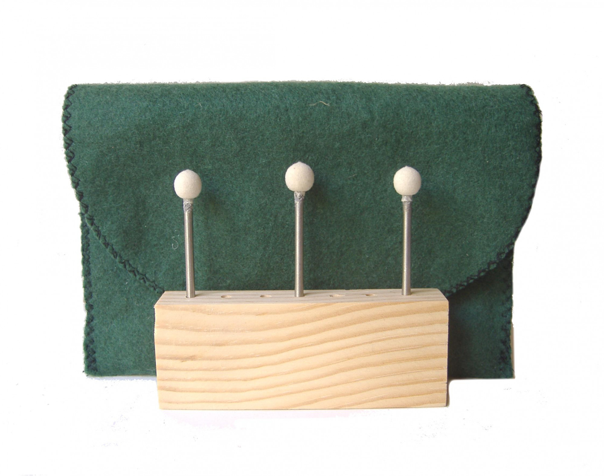 Ball-38H-6 38 dia x 38 long x 18 Stainless Steel Shank Ball Felt Bobs in hard density