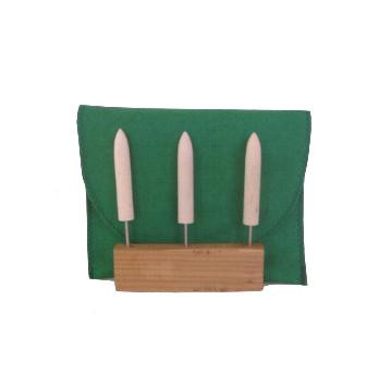 BUL-12M-3 12 dia x 3 long x 18 dia Stainless Shank in Tall Bullet Felt Polishing Bob in medium density 070 gmc3