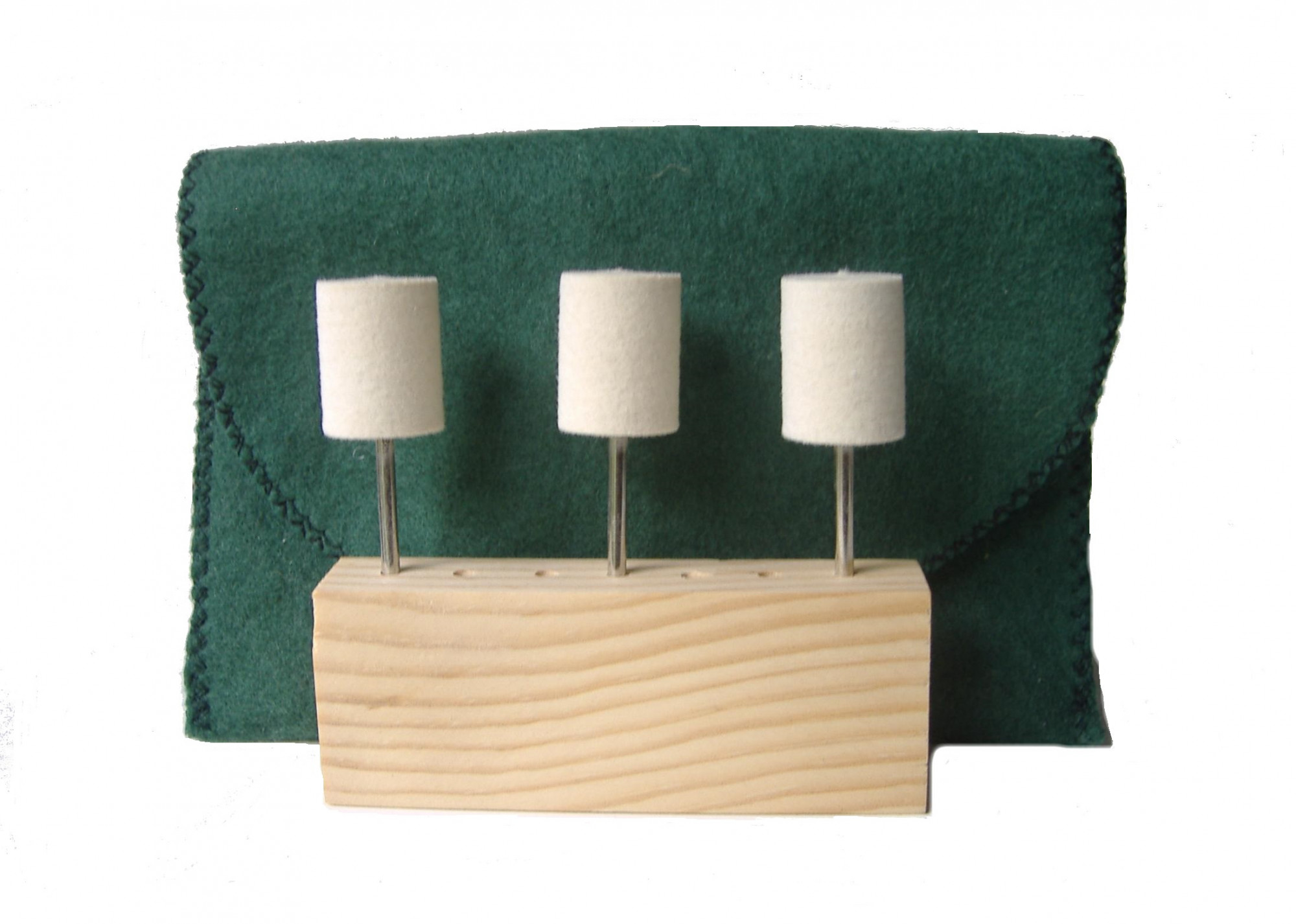 CB-005M-3 34 dia x 1 long x 18 shank Cylinder Felt Bobs in medium density 060 gmc3