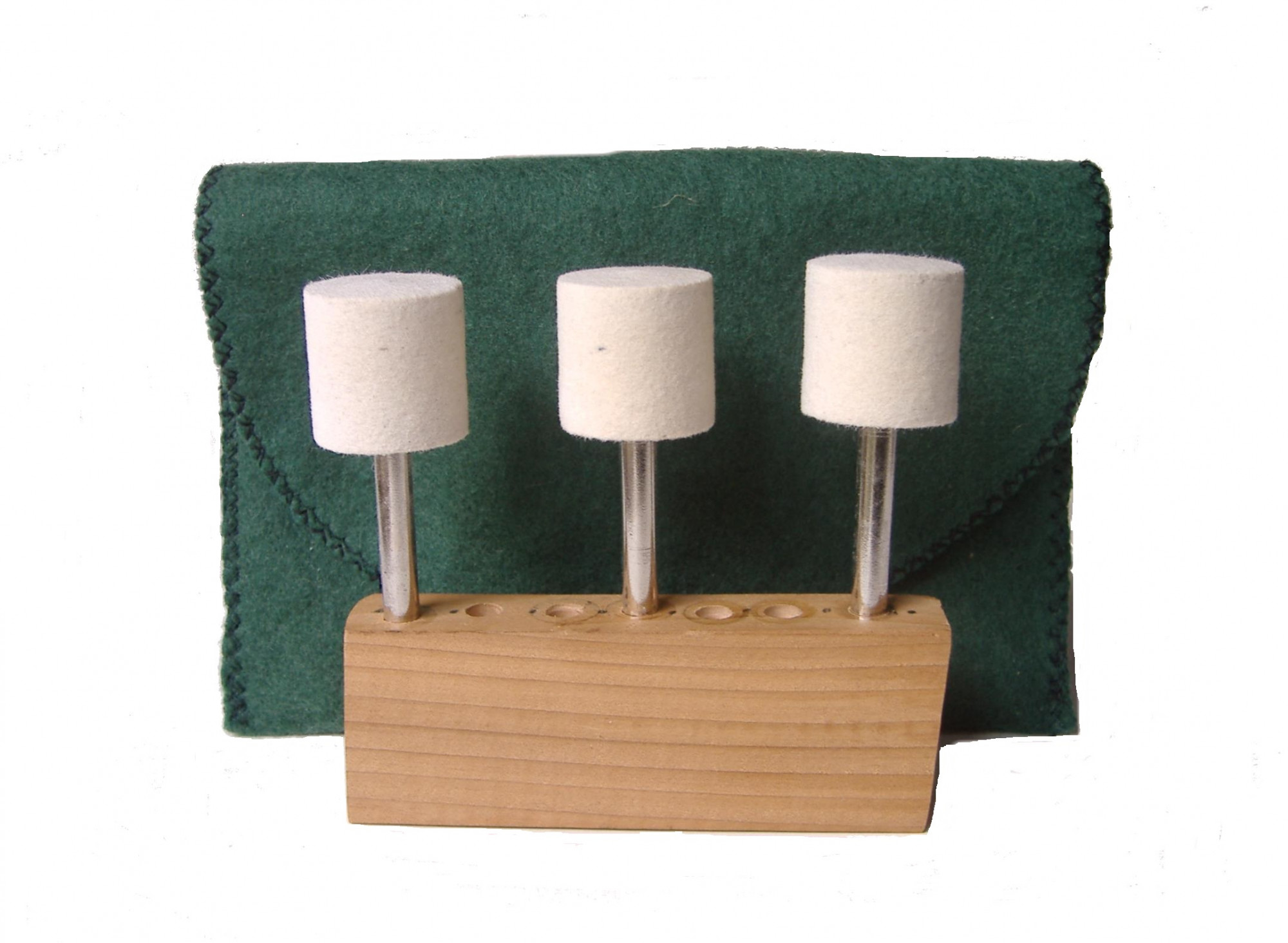 CB-007S-3 1 dia x 1 long x 14 shank Cylinder Felt Bobs in soft density 050 gmc3