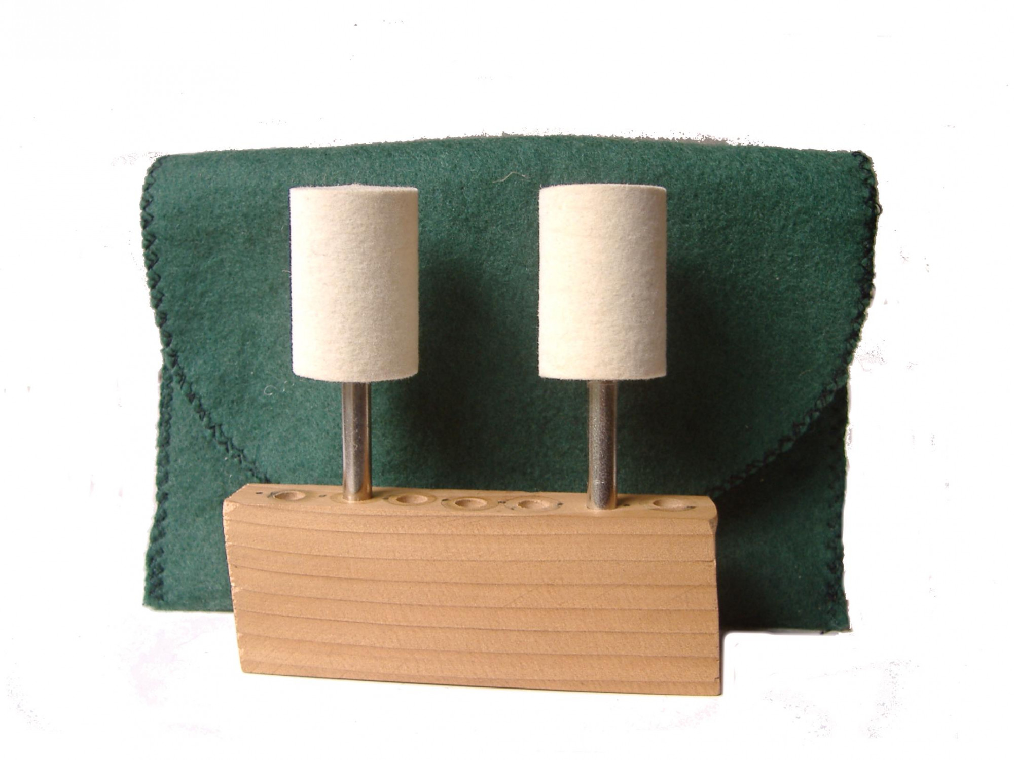 CB-009S-2 1 dia x 1 12 long x 14 shank Cylinder Felt Bobs in soft density 050 gmc3