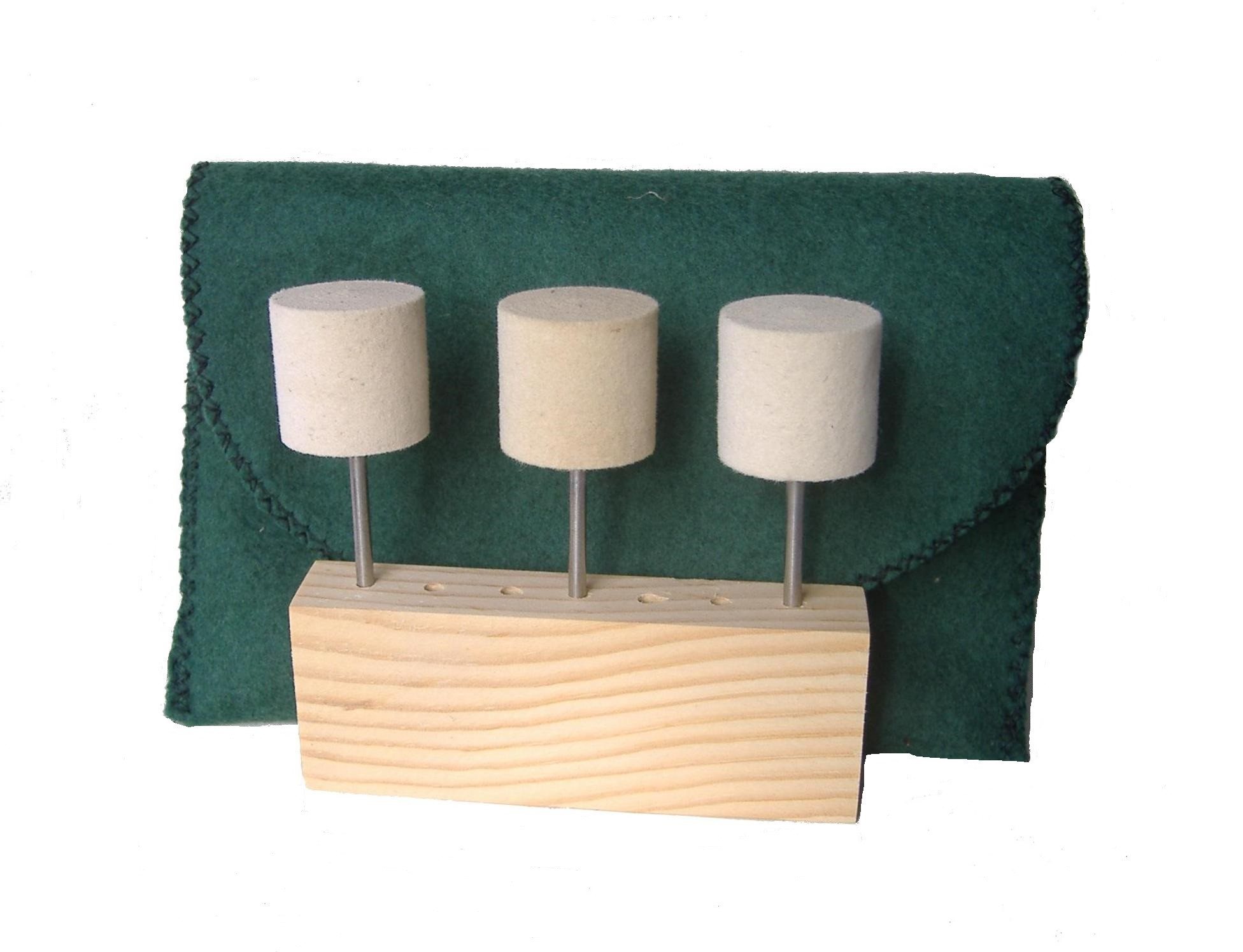 CB-1S-3 1 dia x 1 long x 18 shank Cylinder Felt Bobs in soft density 050 gmc3