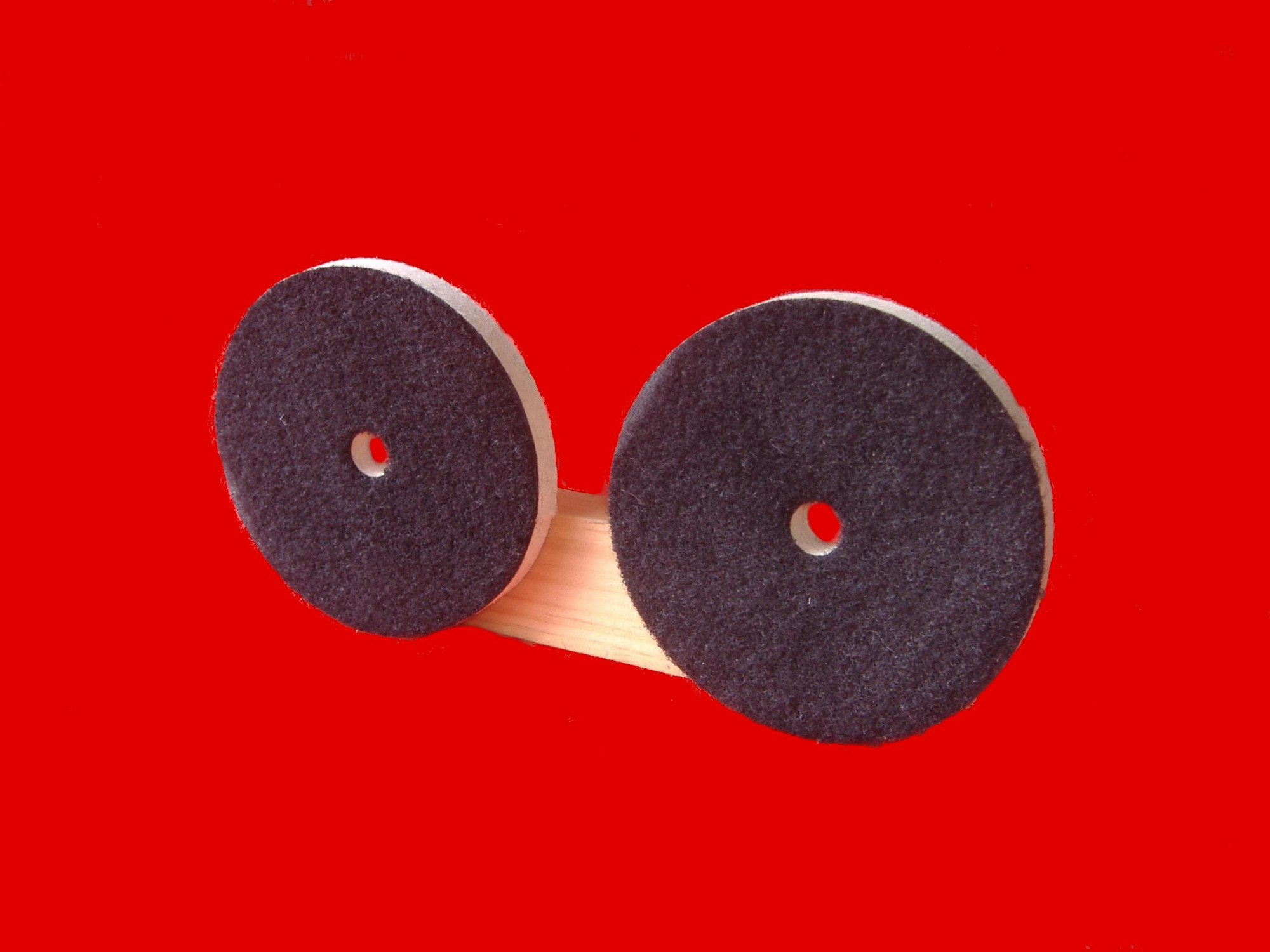 FW4VCM-2 OD 4 x ID 12 x thick 38 Felt Buffing Wheel with Black Loop Backing in Medium density 060 gmc3