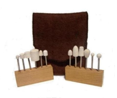 PBK12H 12 pc Kit with assorted shaped Polishing Bobs with 18 stainless steel shank in hard density 070 gmc3