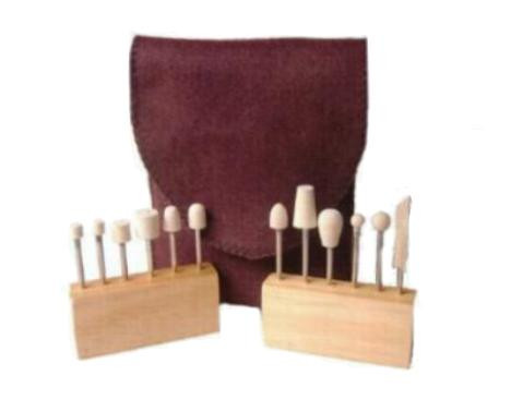 PBK12S 12 pc Kit with assorted shaped Polishing Bobs with 18 stainless steel shank in soft density 050 gmc3