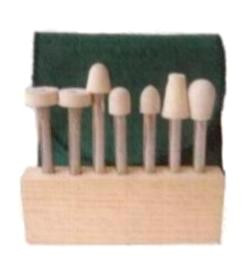 PBK714M 7 pc Kit with assorted shaped Polishing Bobs with 14 stainless steel shank in medium density 060 gmc3