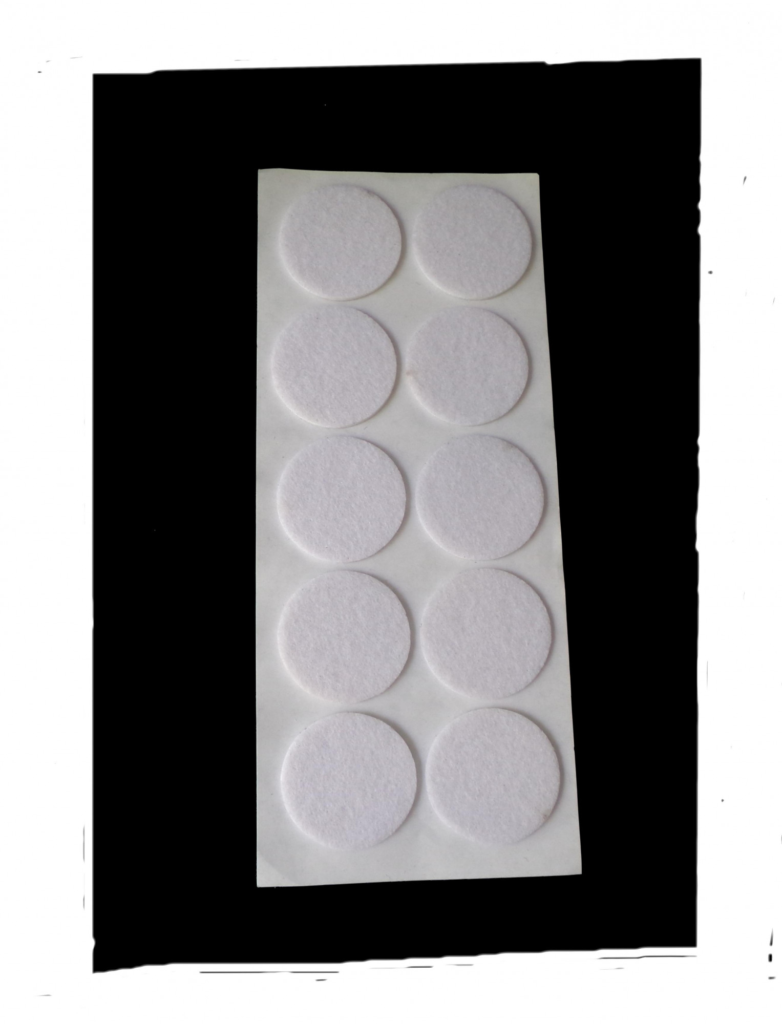 SAP15SW-50 1 12 diameter x 116 thick Snow White self-adhesive felt pads