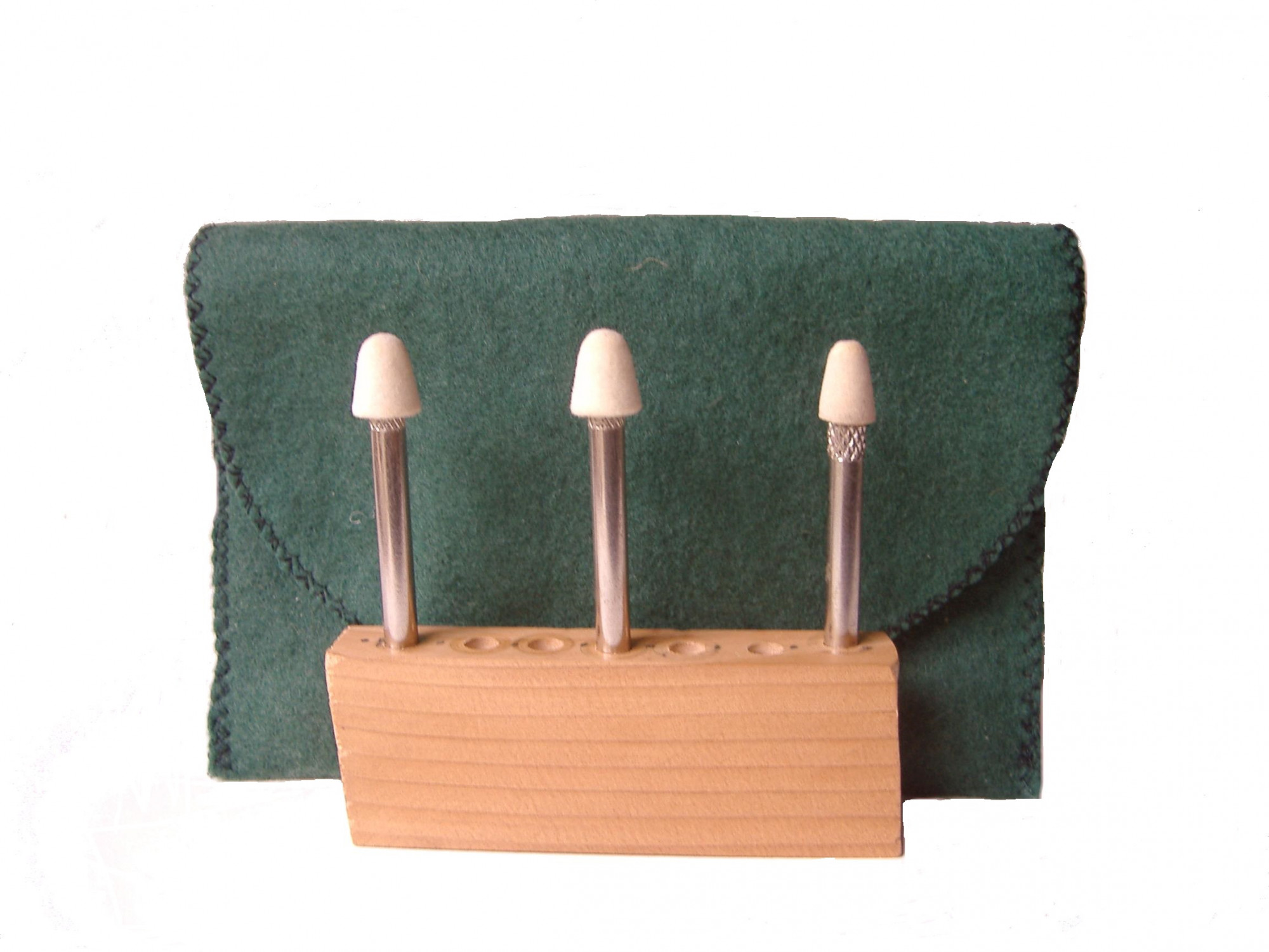 SS-001AAS-3 38 dia x 12 long x 14 Stainless Steel Shank Cone Felt Bobs in soft density 050 gmc3
