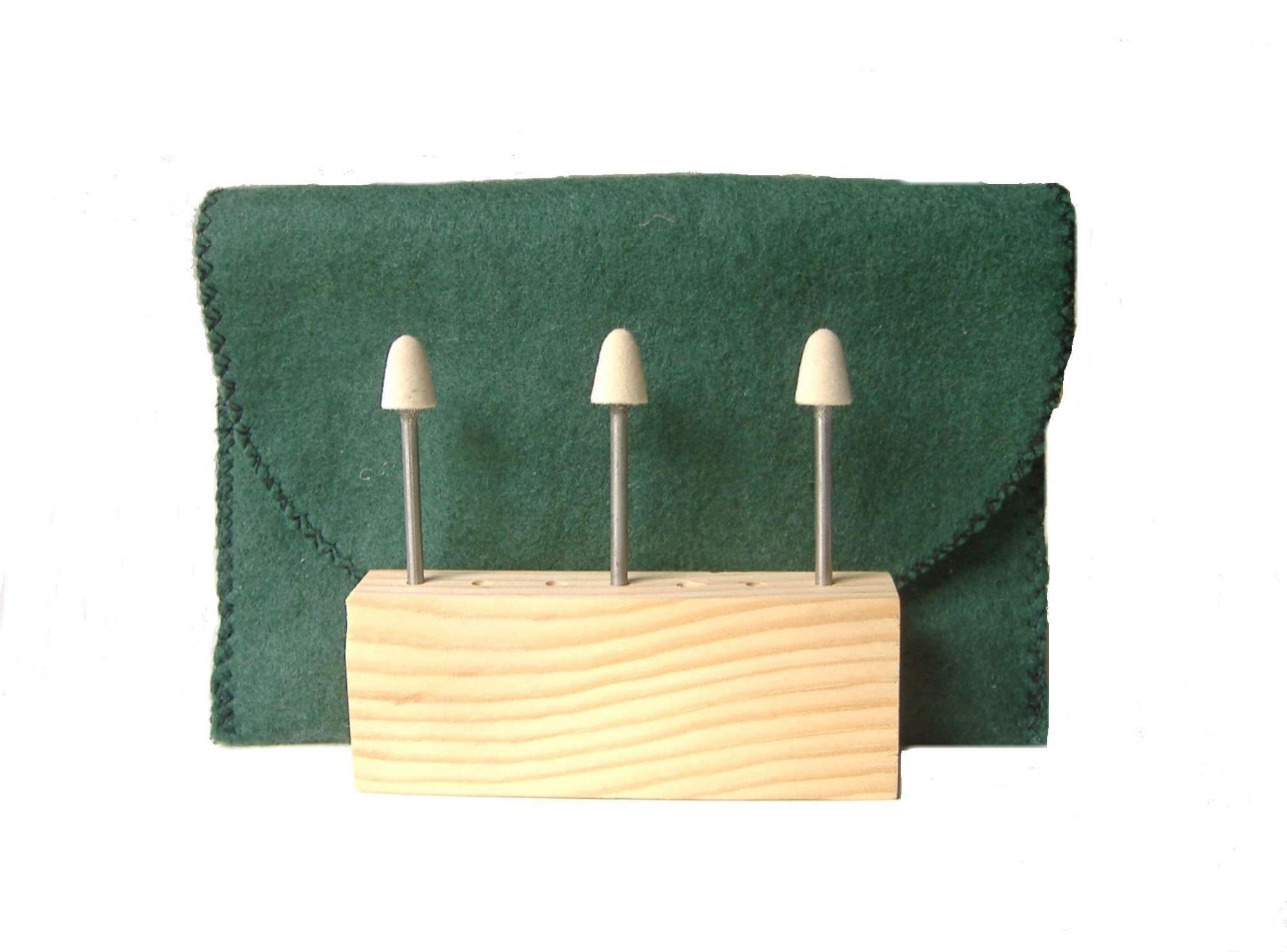 SS-001AS-6 38 dia x 12 long x 18 Stainless Steel Shank Cone Felt Bobs in soft density 050 gmc3