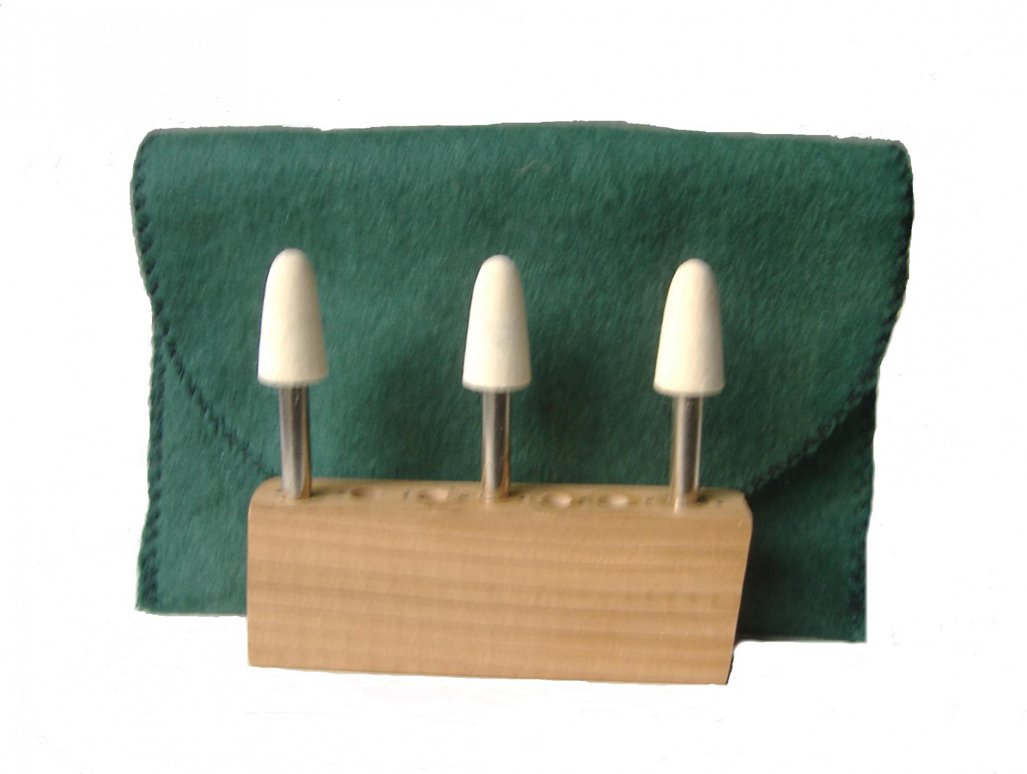 SS-001BBM-3 12 dia x 1 long x 14 Stainless Steel Shank Cone Felt Bobs in medium density 060 gmc3