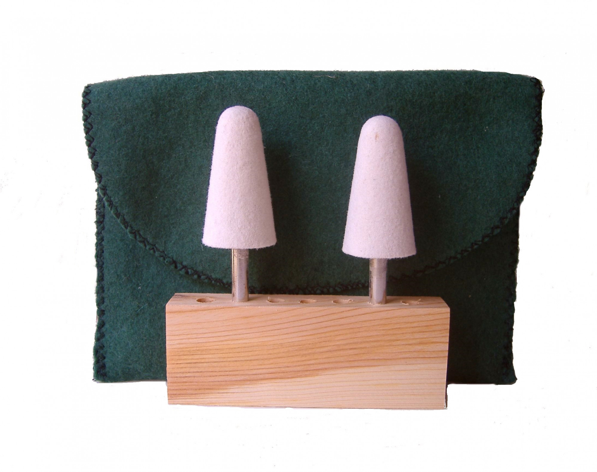 SS-001DDM-3 1 dia x 2 long x 14 Stainless Steel Shank Cone Felt Bobs in medium density 060 gmc3