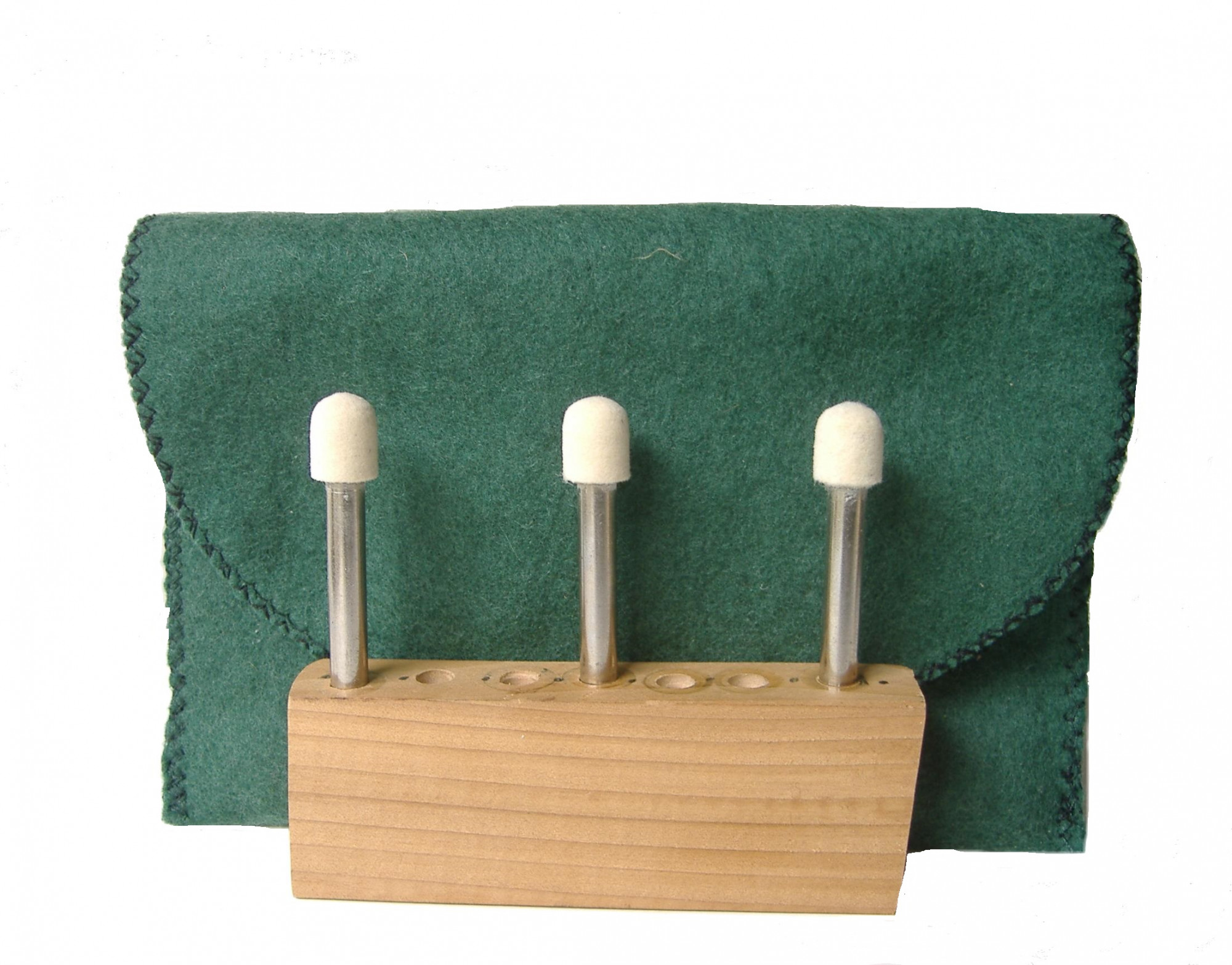 SS-002AAS-3 38 dia x 12 long x 18 Stainless Steel Shank Mushroom Felt Bobs in soft density 050 gmc3