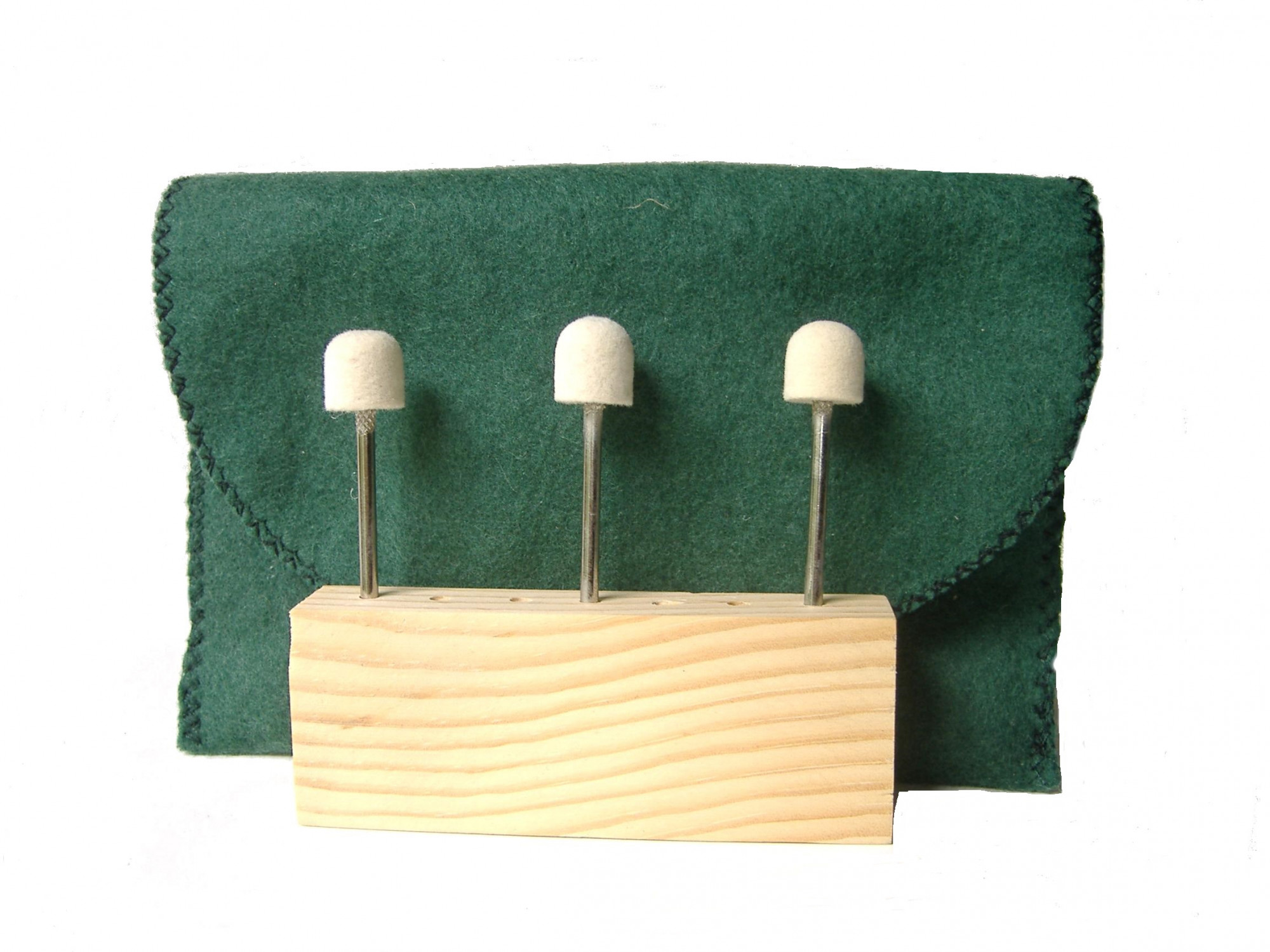 SS-002BM-6 12 dia x 12 long x 18 Stainless Steel Shank Mushroom Felt Bobs in medium density 060 gmc3