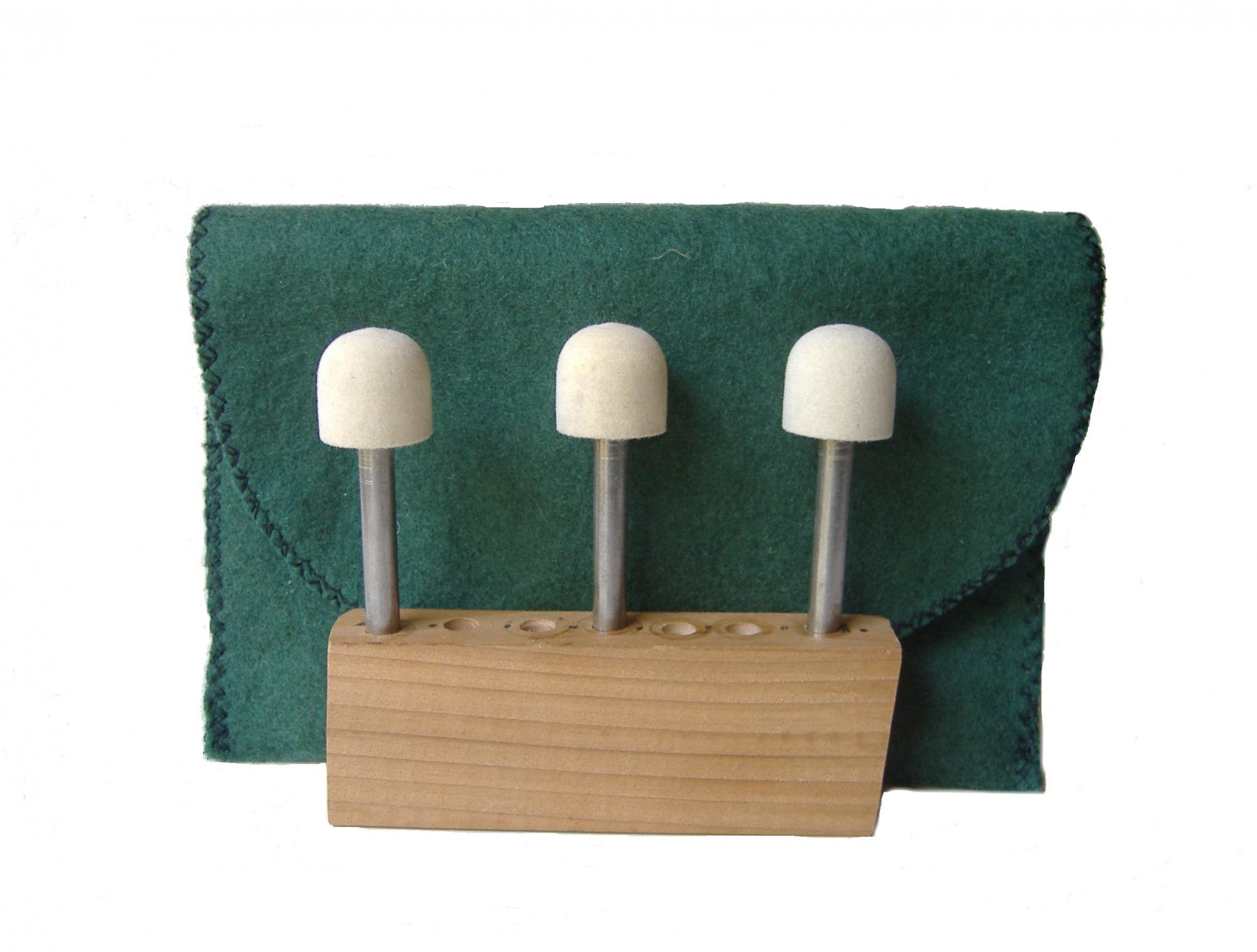 SS-002CCM-3 34 dia x 34 long x 18 Stainless Steel Shank Mushroom Felt Bobs in medium density 060 gmc3