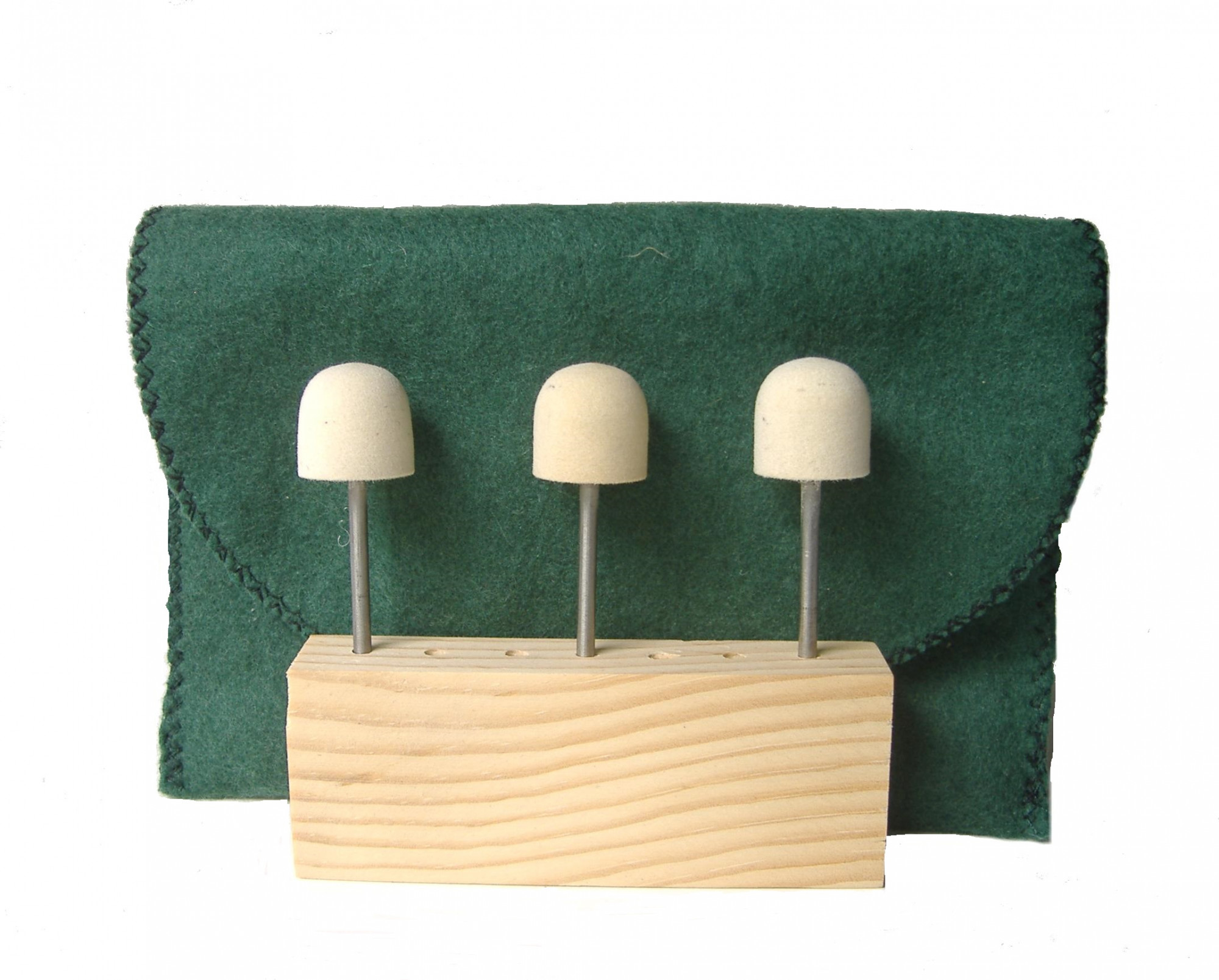 SS-002CM-3 34 dia x 34 long x 18 Stainless Steel Shank Mushroom Felt Bobs in medium density 060 gmc3