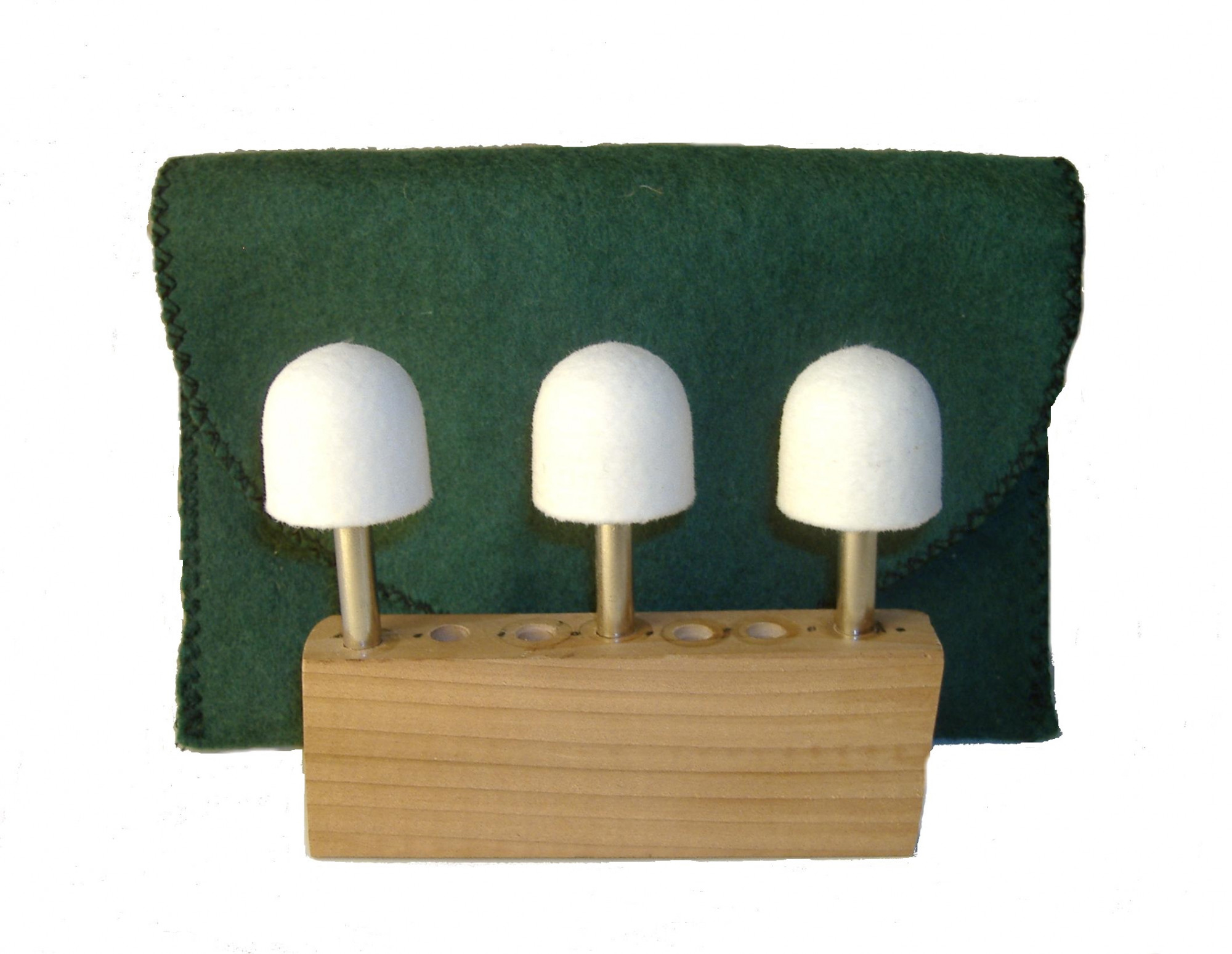 SS-002DDM-3 1 dia x 1 long x 18 Stainless Steel Shank Mushroom Felt Bobs in medium density 060 gmc3